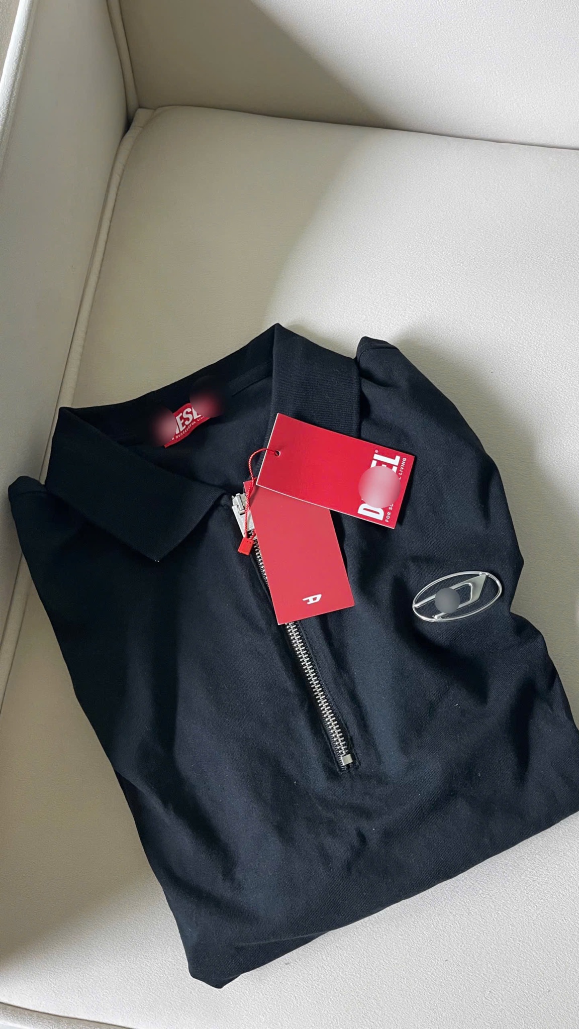 Áo Polo Diesel Zipped (Black) [Mirror Quality]
