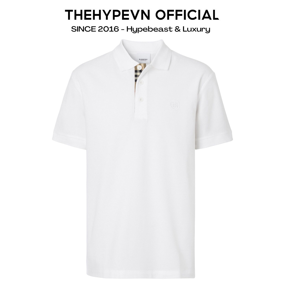 ÁO POLO BURBERRY BBR CIRCLE LOGO EMBROIDERED (WHITE)