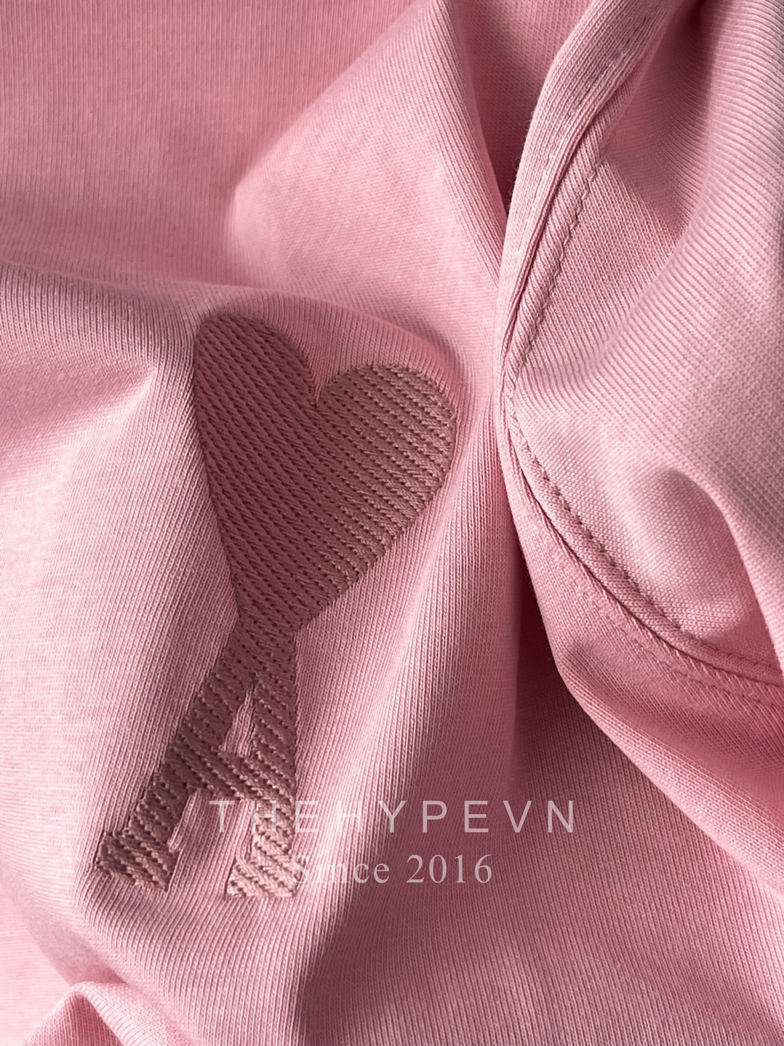 ÁO PHÔNG AMI PARIS BIG HEART LOGO TEE (PALE PINK)