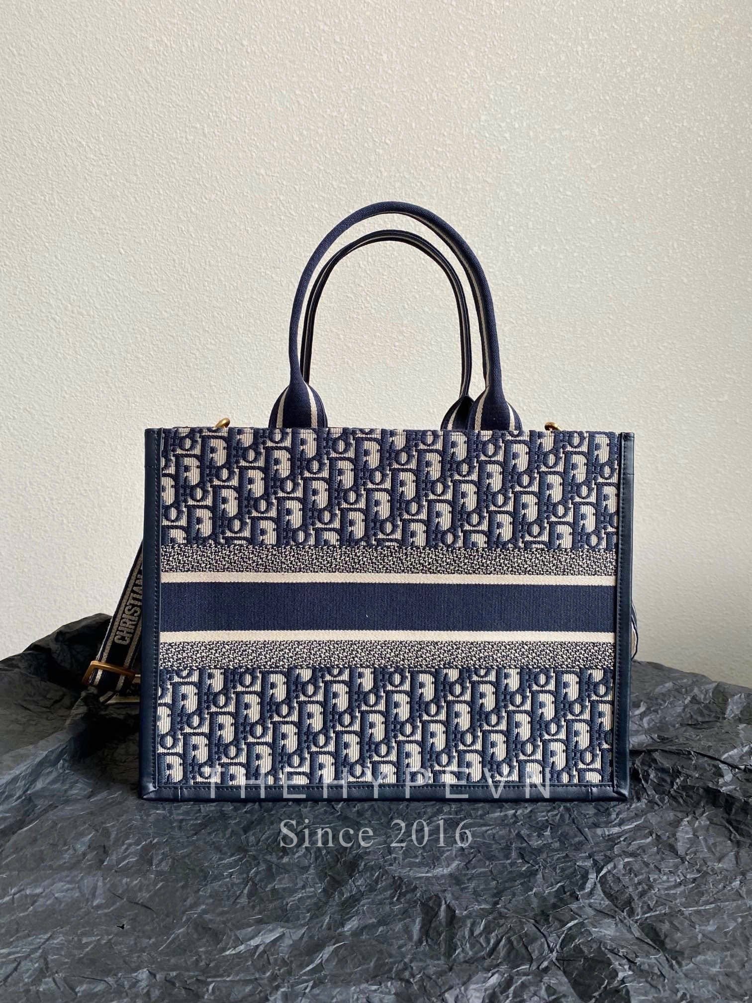 Túi Dior Small Book Tote Oblique Jacquard (Blue)
