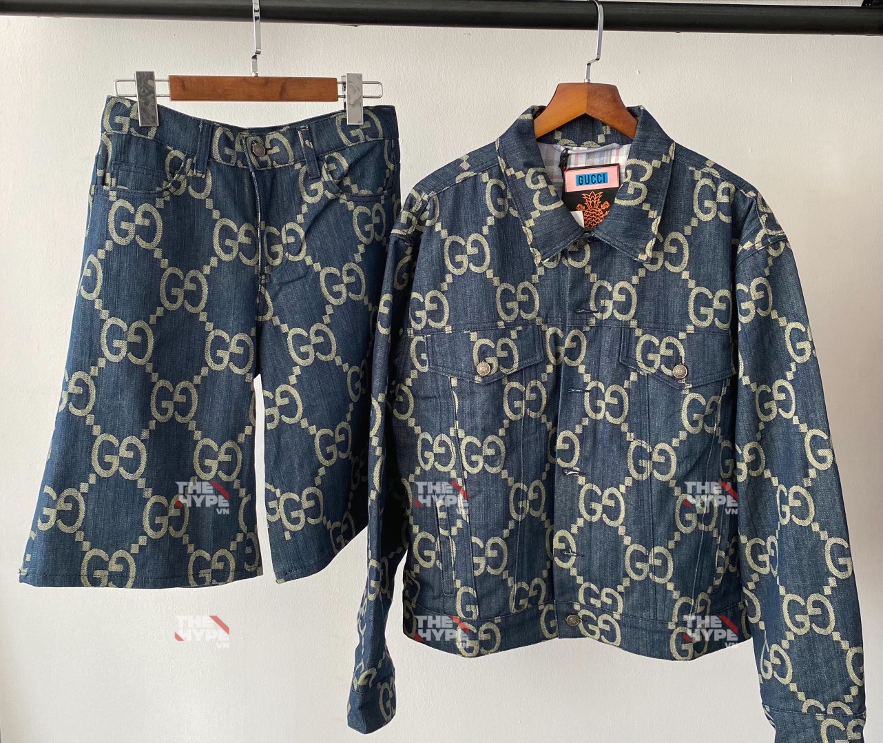 GUCCI SHORTS - Quần Shorts GC Denim Pineapple (Blue) [Mirror Quality]