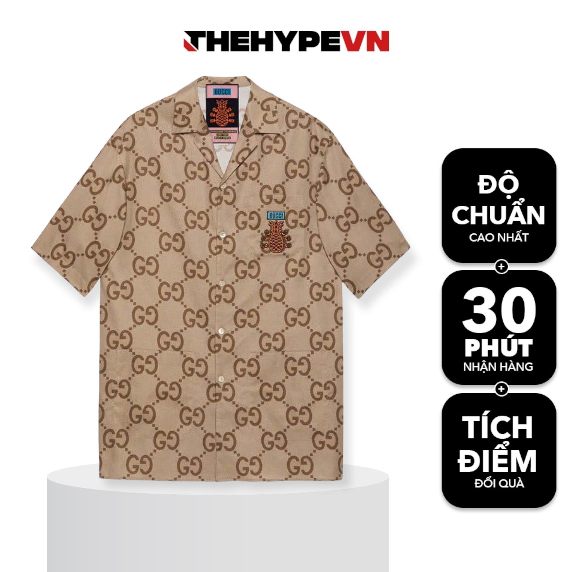 GUCCI SHIRT - Áo Sơ Mi GC Pineapple Collection (Brown) [Mirror Quality]