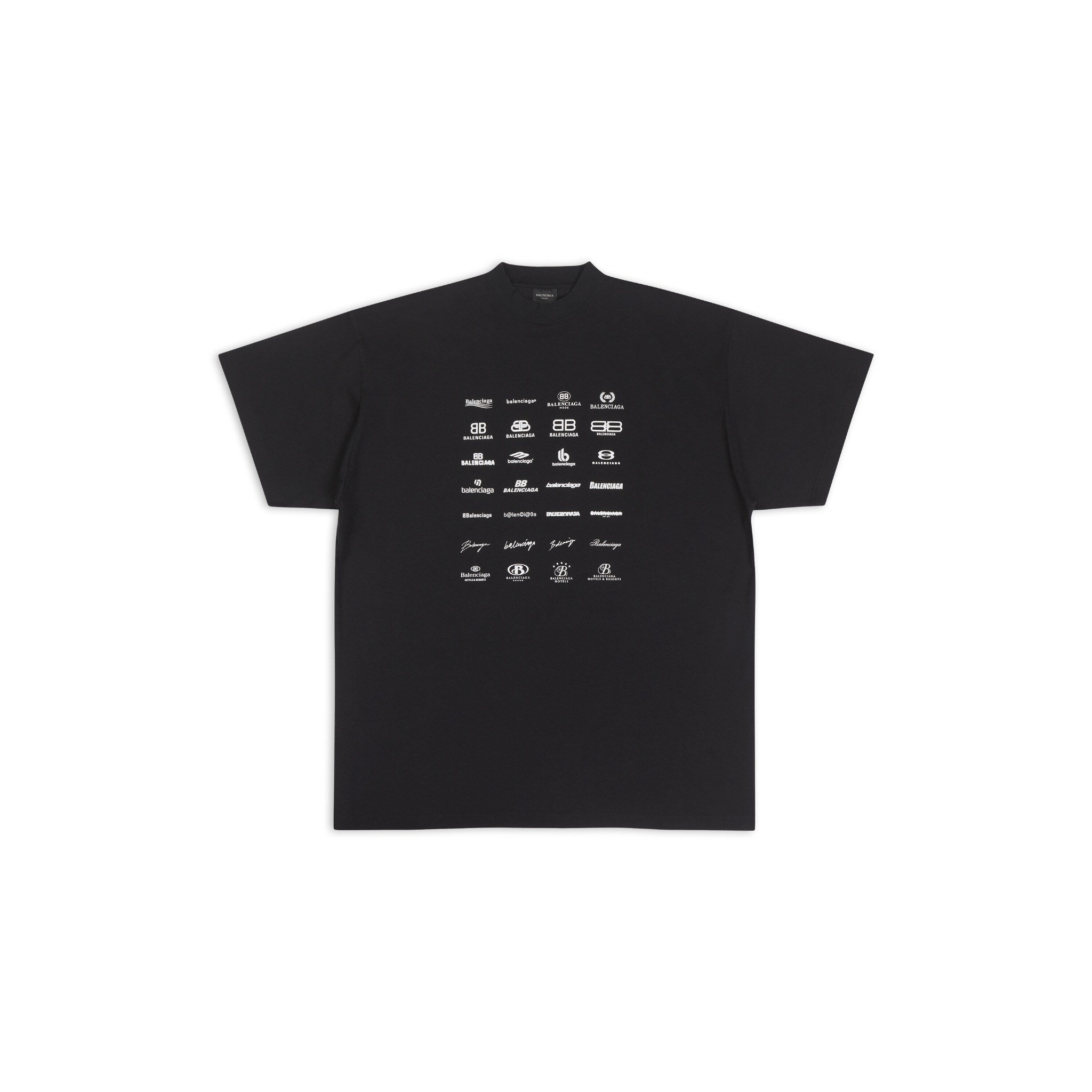 BALENCIAGA TEE - Áo BLCG MultiLogo Archives (Black) [MIRROR QUALITY]