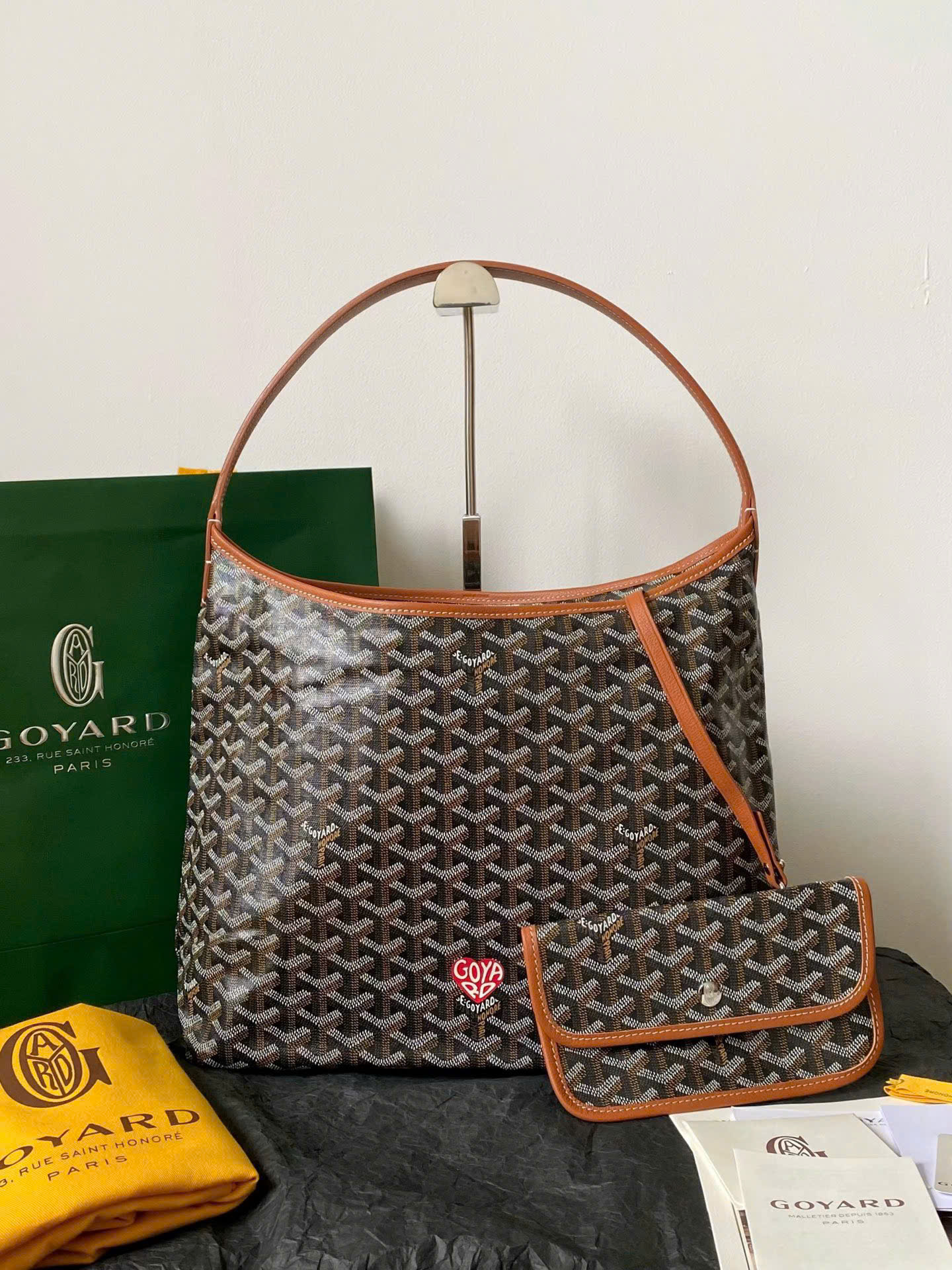 TÚI GOYARD HEART TOTE BAG (TAN)