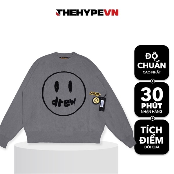 DREW SWEATER - Áo Sweater Drew House Mascot Painted Crewneck Sweater(Grey) [Mirror Quality]