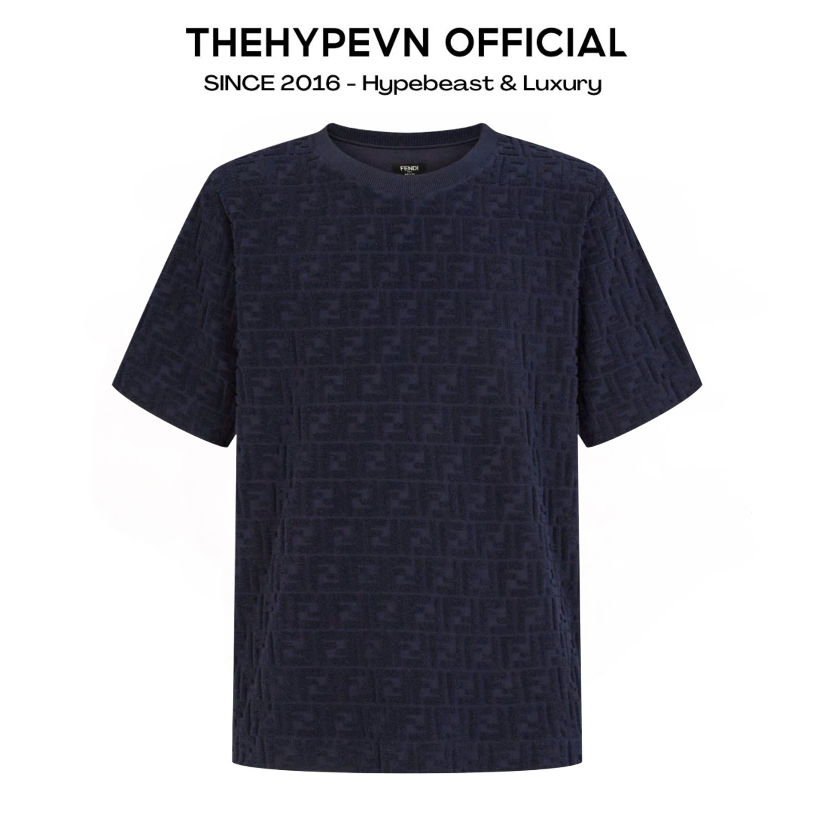 ÁO THUN FENDI PIQUÉ COTTON (NAVY)