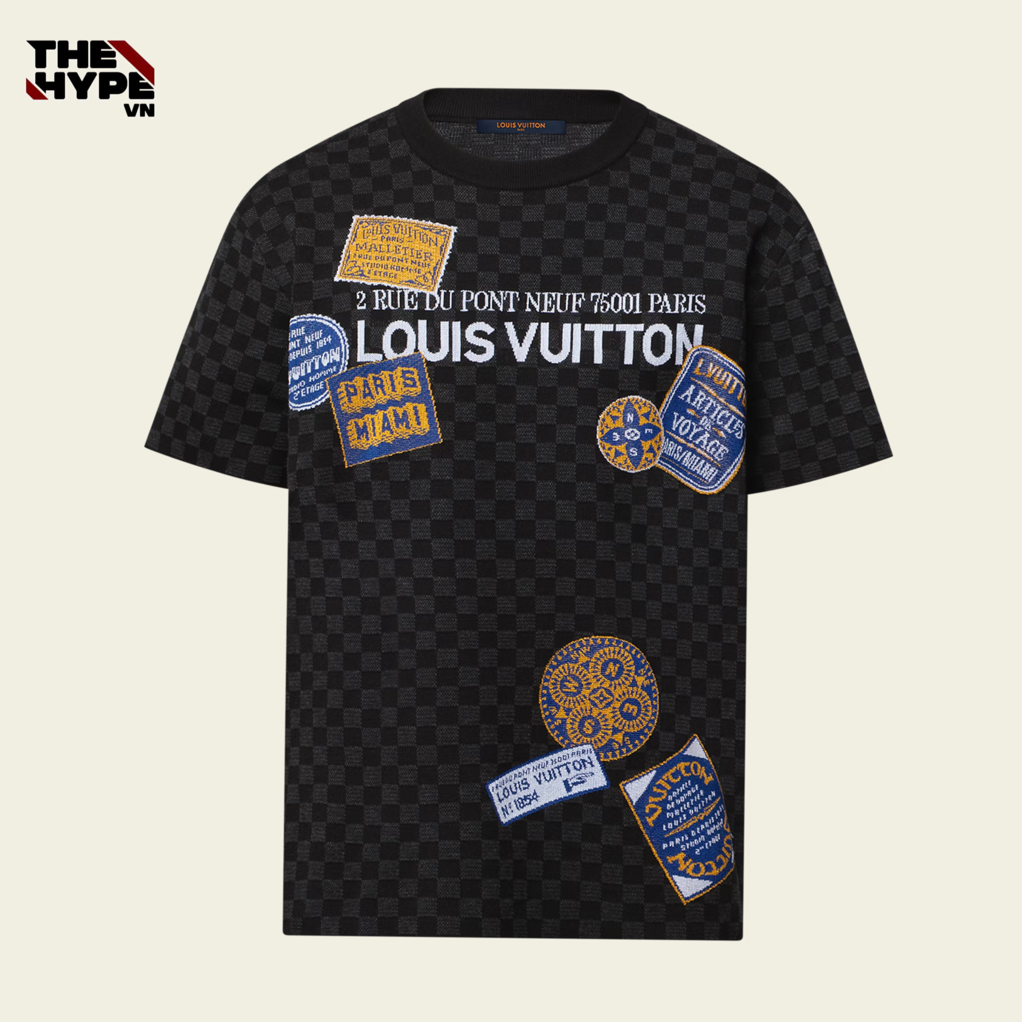ÁO THUN LOUIS VUITTON LV 75001 PARIS (BLACK)