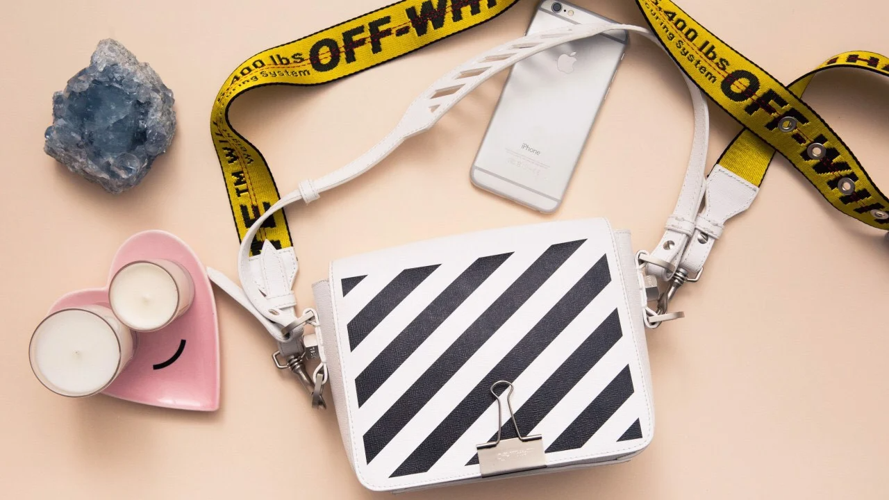 Túi Off-White Oblique Stripes size 1.4 (White) [Mirror Quality]