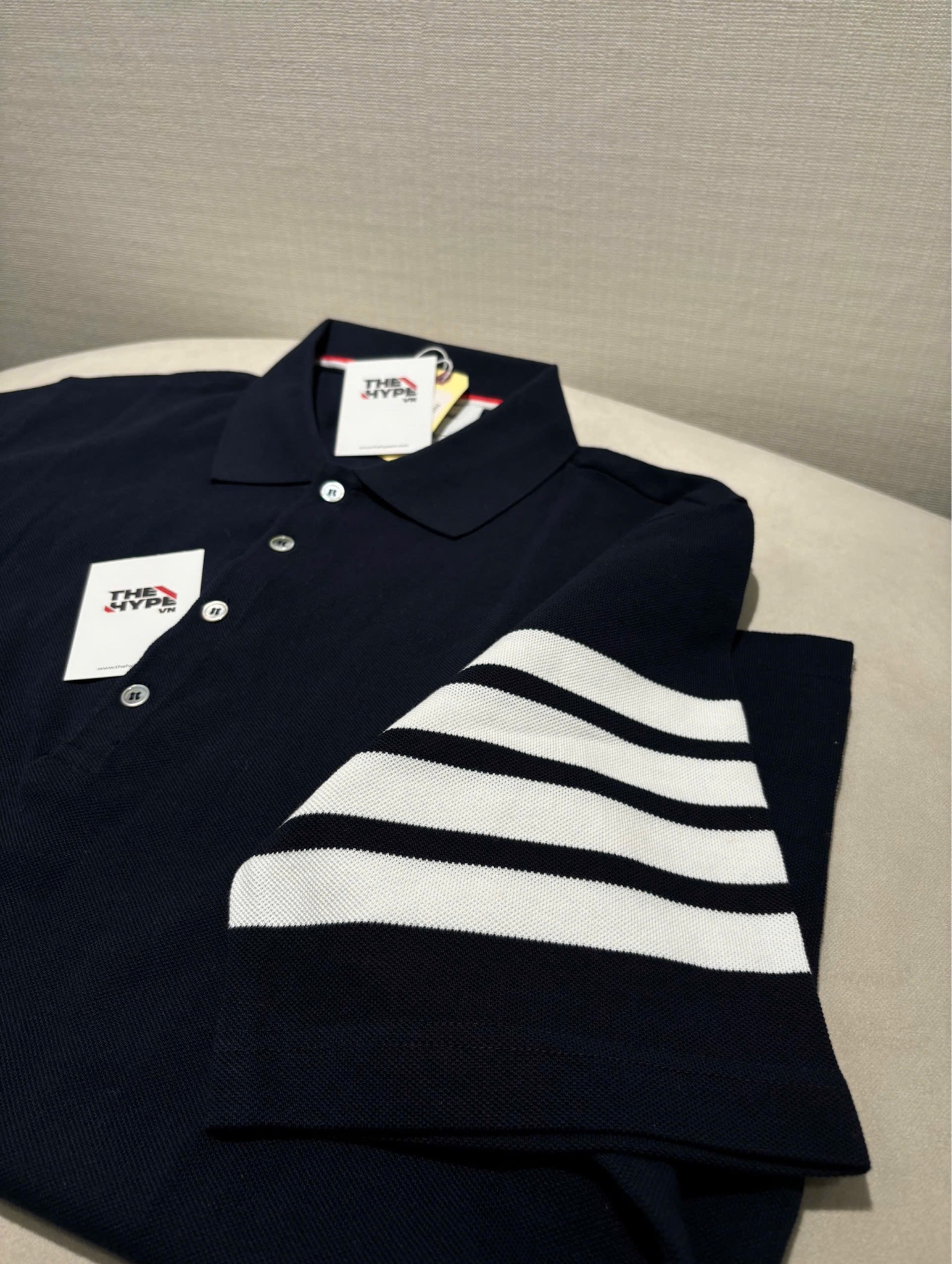 ÁO POLO THOM BROWNE 4 BAR STRIPE (NAVY)