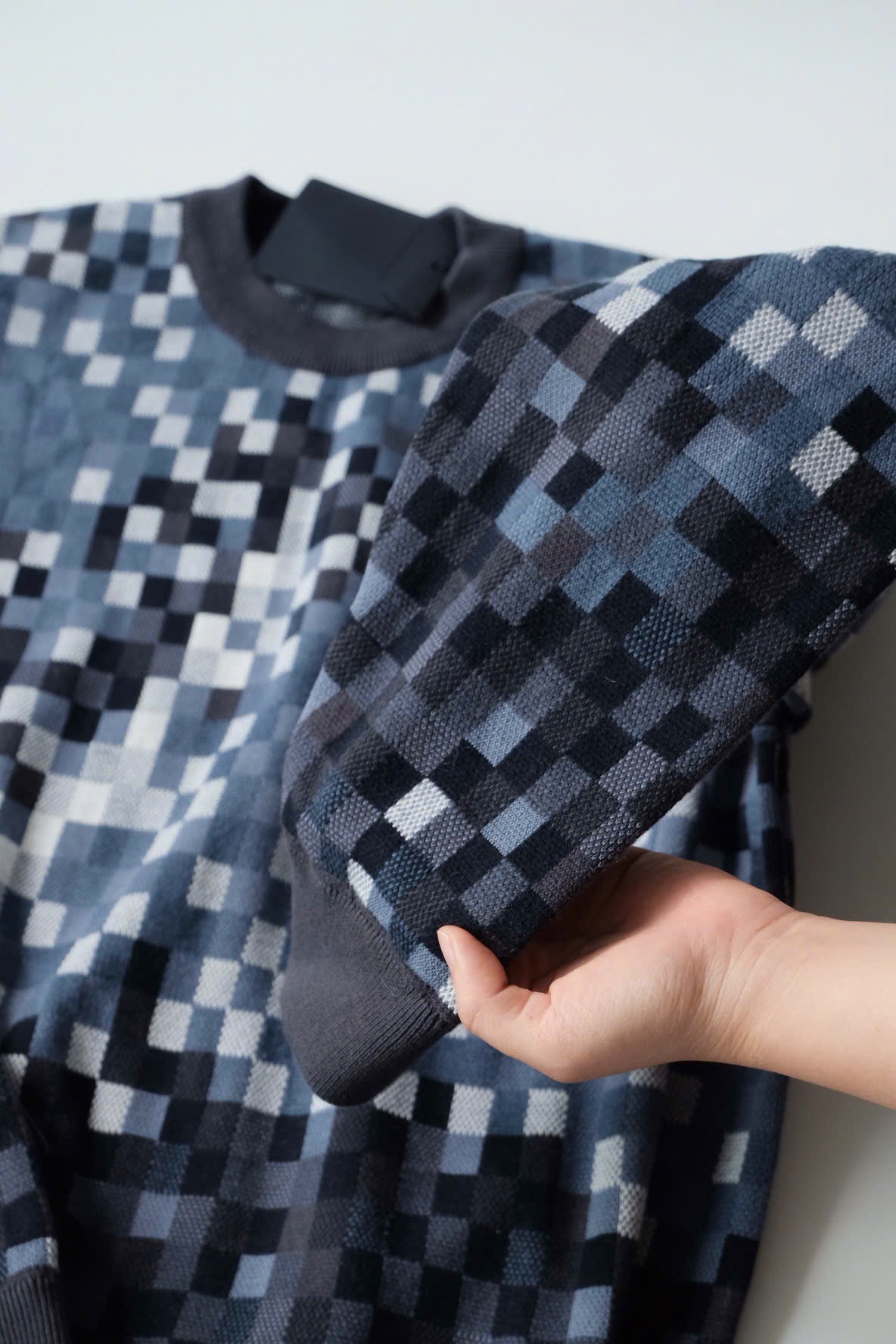 ÁO SWEATER LOUIS VUITTON LV DAMOFLAGE MARQUE (NAVY)
