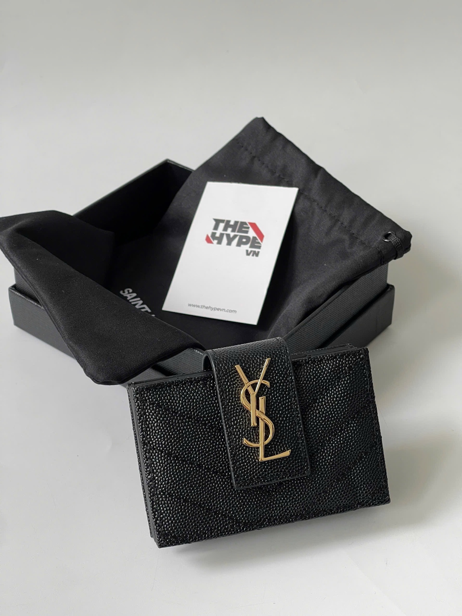 VÍ ĐỰNG THẺ SAINT LAURENT YSL CASSANDRE MATELASSE (BLACK)