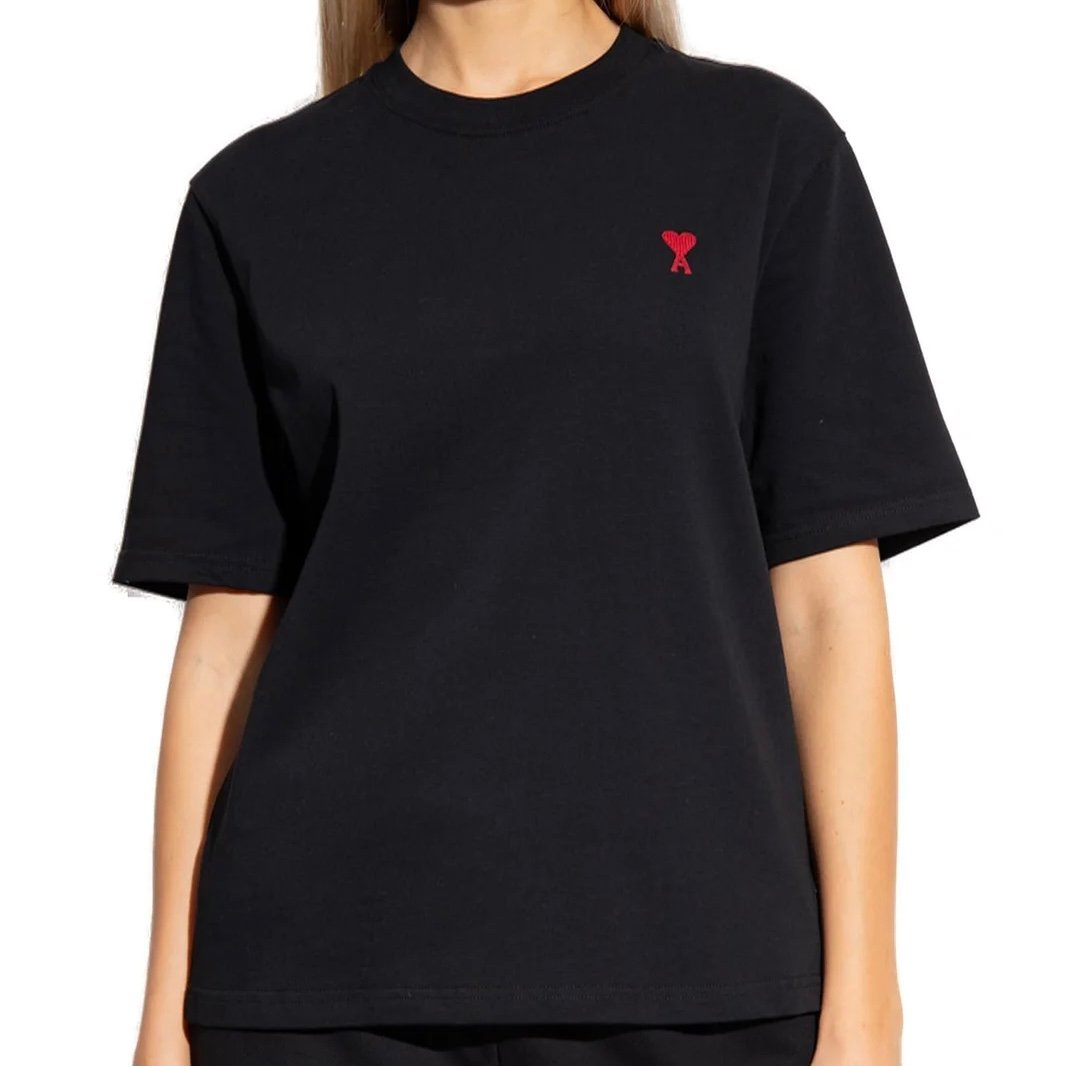 ÁO PHÔNG AMI PARIS SMALL HEART LOGO TEE (BLACK)