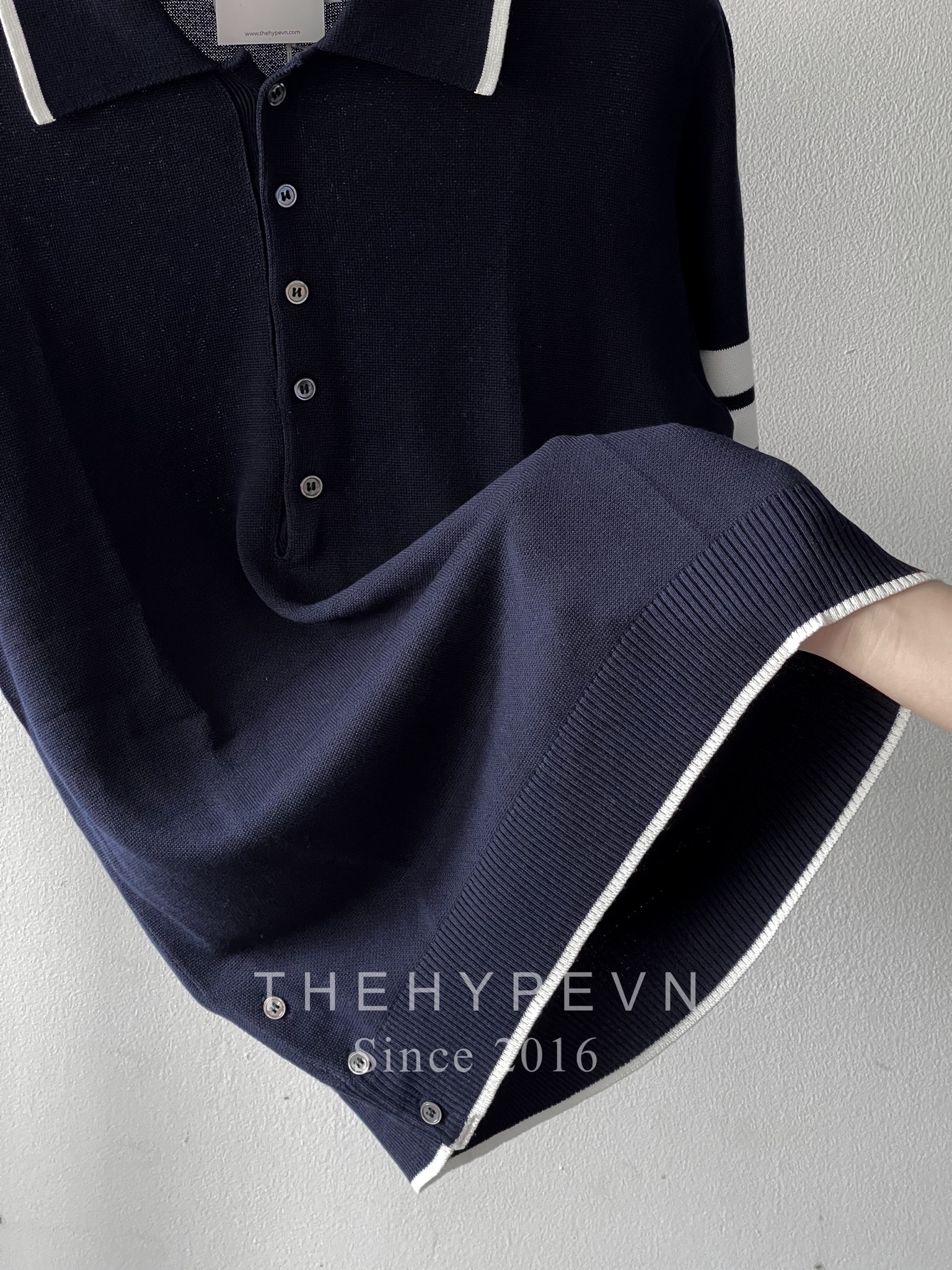 Áo Polo Thom Browne Birdseye Jacquard 4-Bar Short Sleeve (Navy) [Mirror Quality]