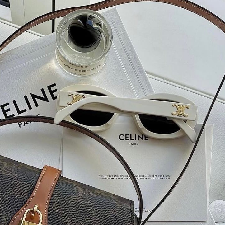 CELINE SUNGLASS - Kính râm Celine Triomphe 01 (White) [Mirror Quality]