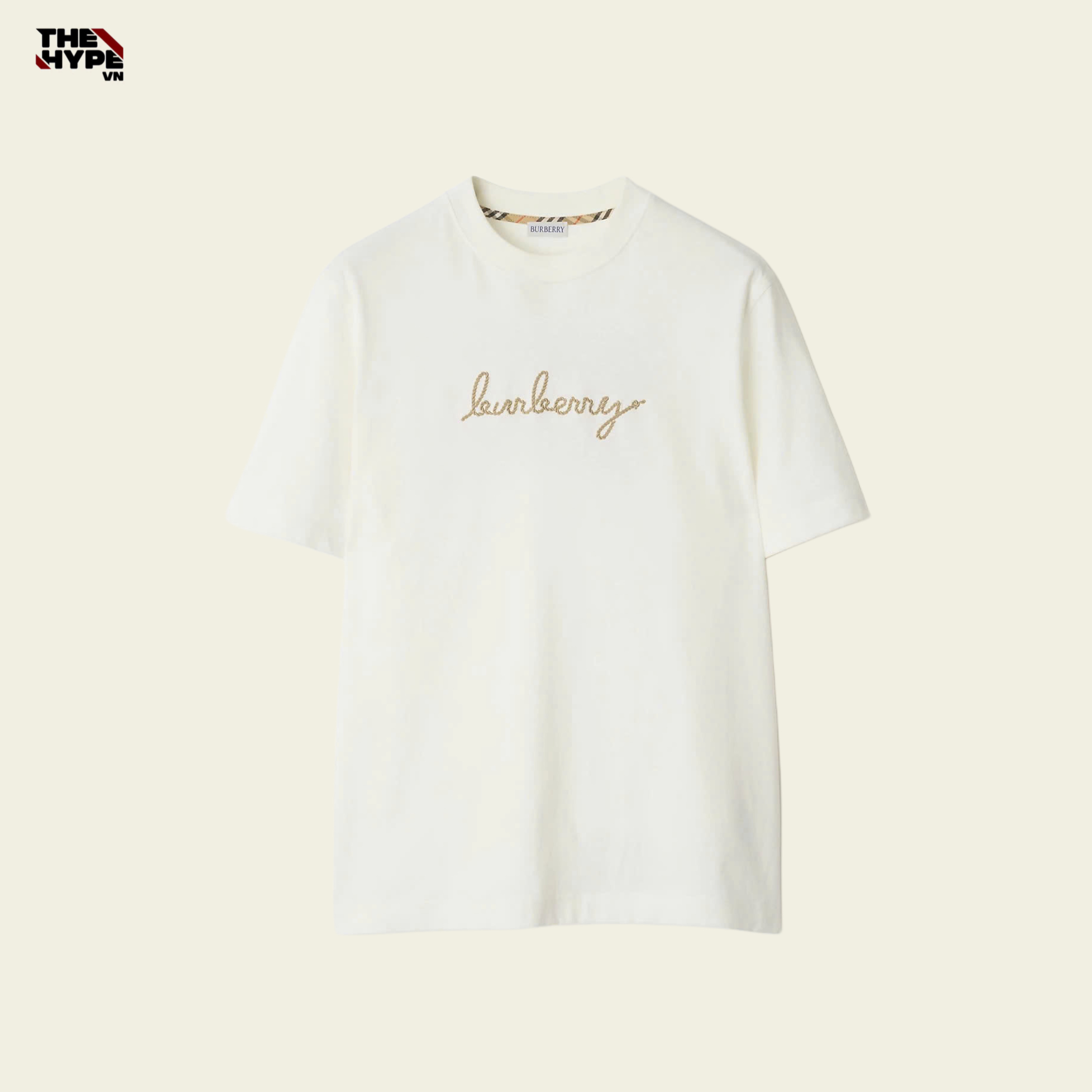ÁO THUN BURBERRY BBR CHECK EKD COTTON (WHITE)