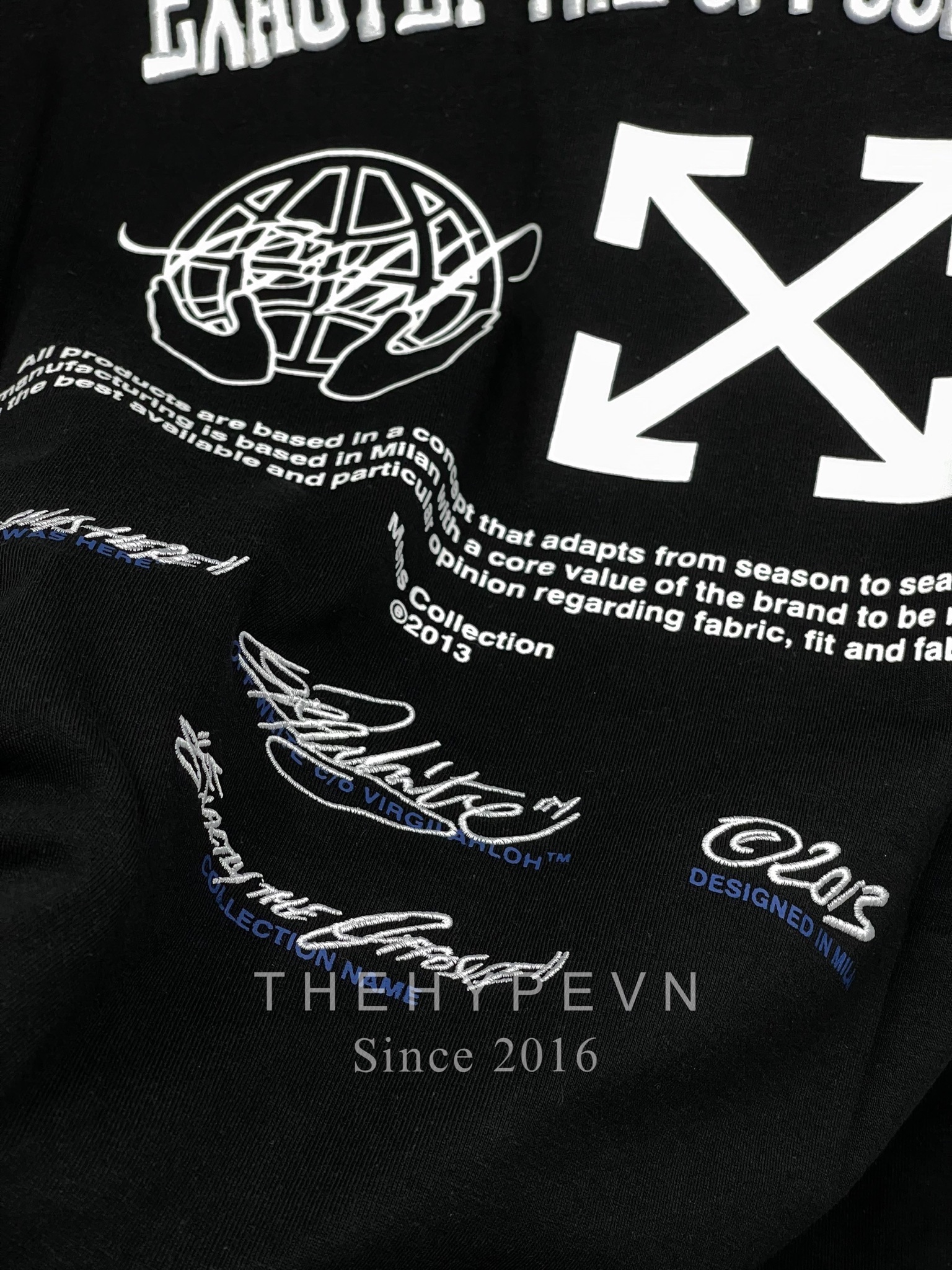 Áo Thun Off-White With Off-White Exactly The Opposite Logo Embroidery (Black) [Mirror Quality]