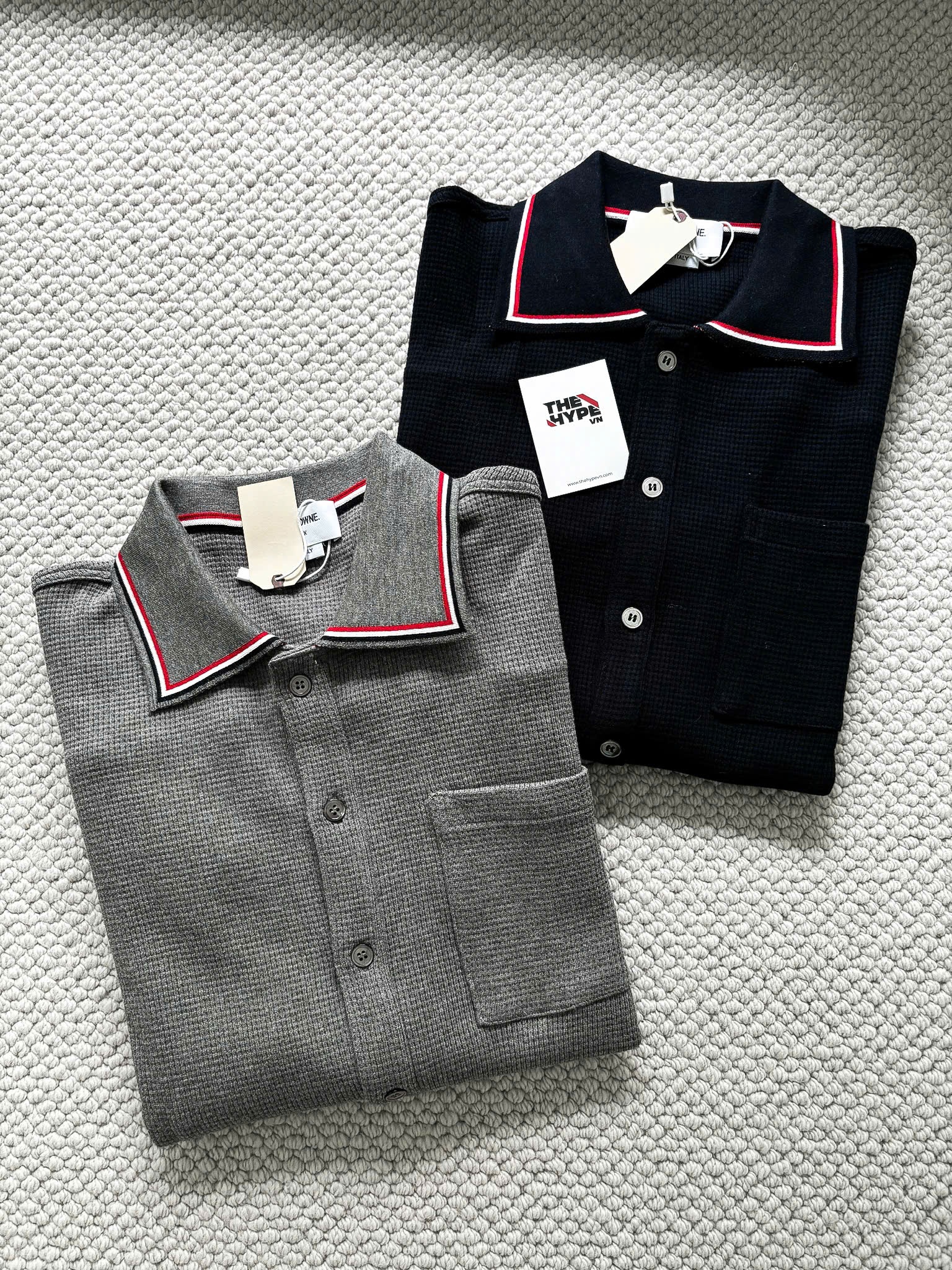 ÁO POLO THOM BROWNE TB TEXTURED COTTON (NAVY)