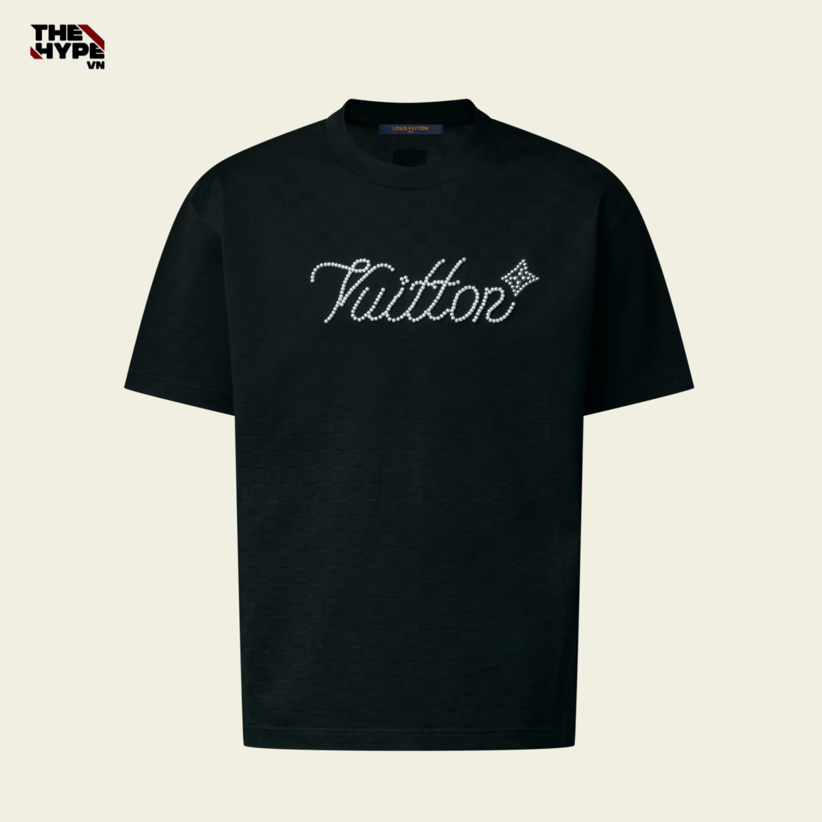 ÁO THUN LOUIS VUITTON DAMIER FLOWER LOGO (BLACK)