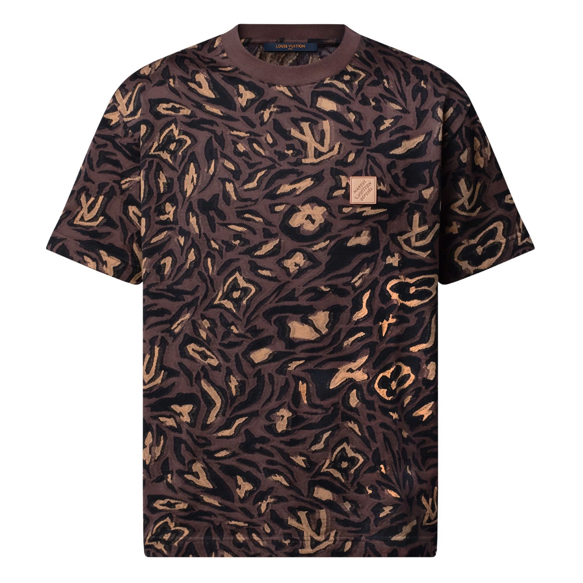 ÁO THUN LOUIS VUITTON JACQUARD (MARRON)
