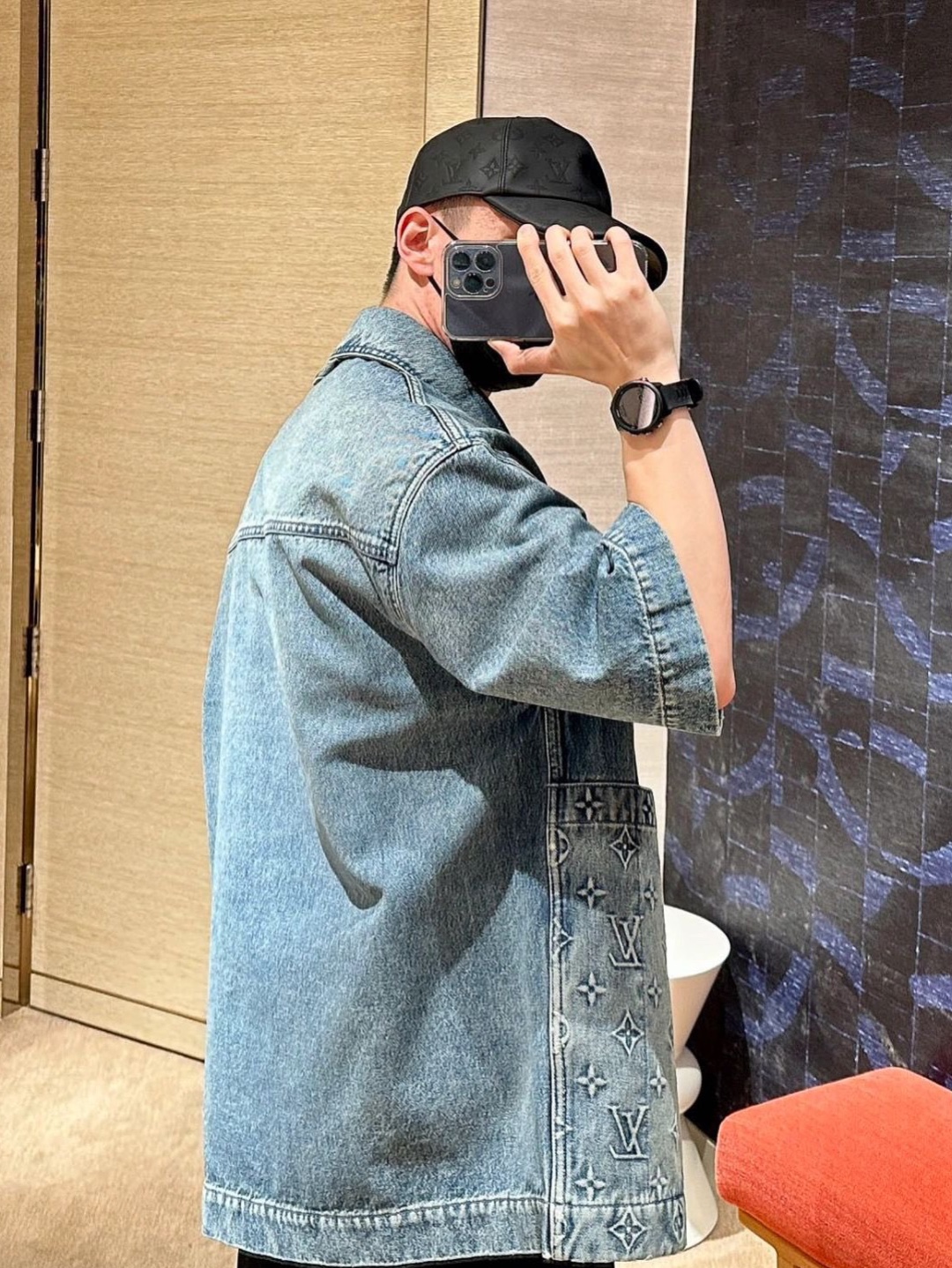 Áo Sơ Mi Louis Vuitton Short Sleeved Denim Workwear(Blue) [Mirror Quality]