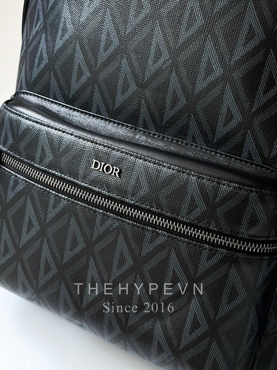 Balo Dior CD Diamond Canvas and Smooth Calfskin (Black) [Mirror Quality]