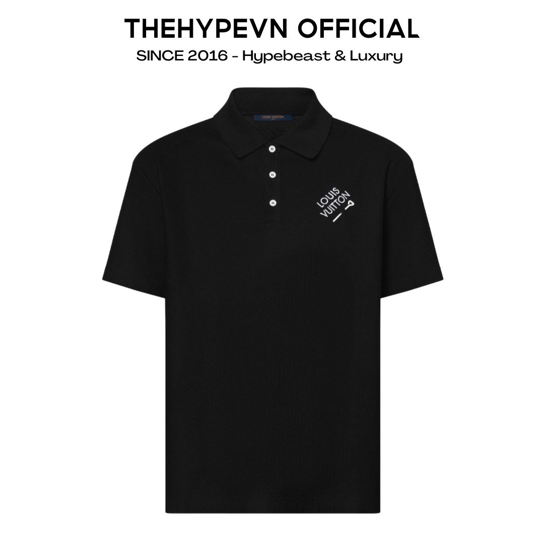 Áo Polo Louis Vuitton LV Signature Logo SS24 (Black) [Mirror Quality]