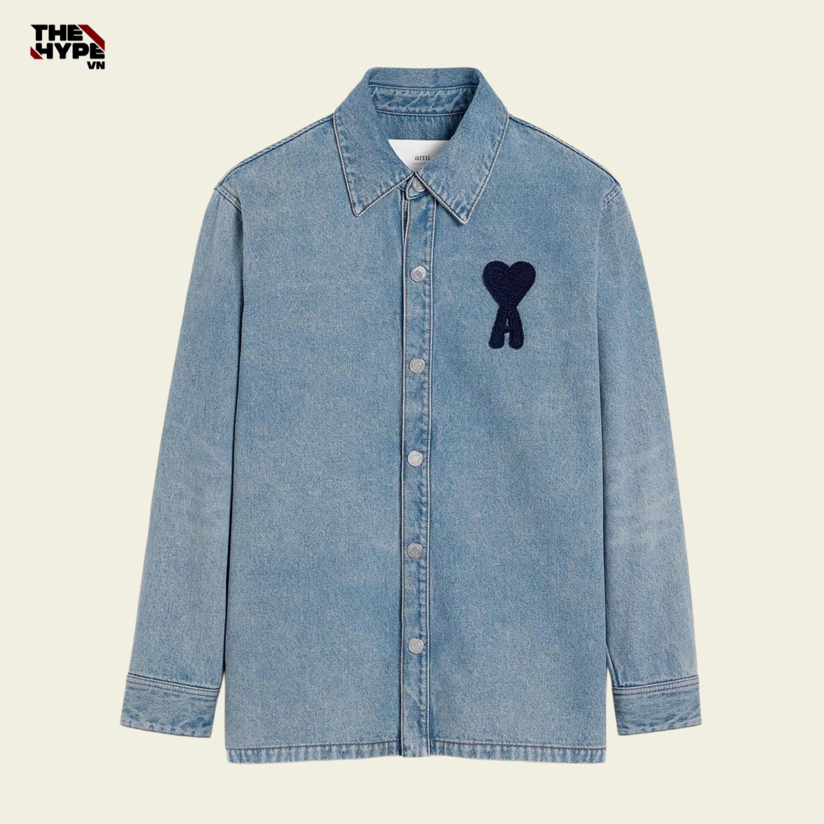 ÁO SƠ MI AMI PARIS DE COEUR OVERSHIRT (DENIM)
