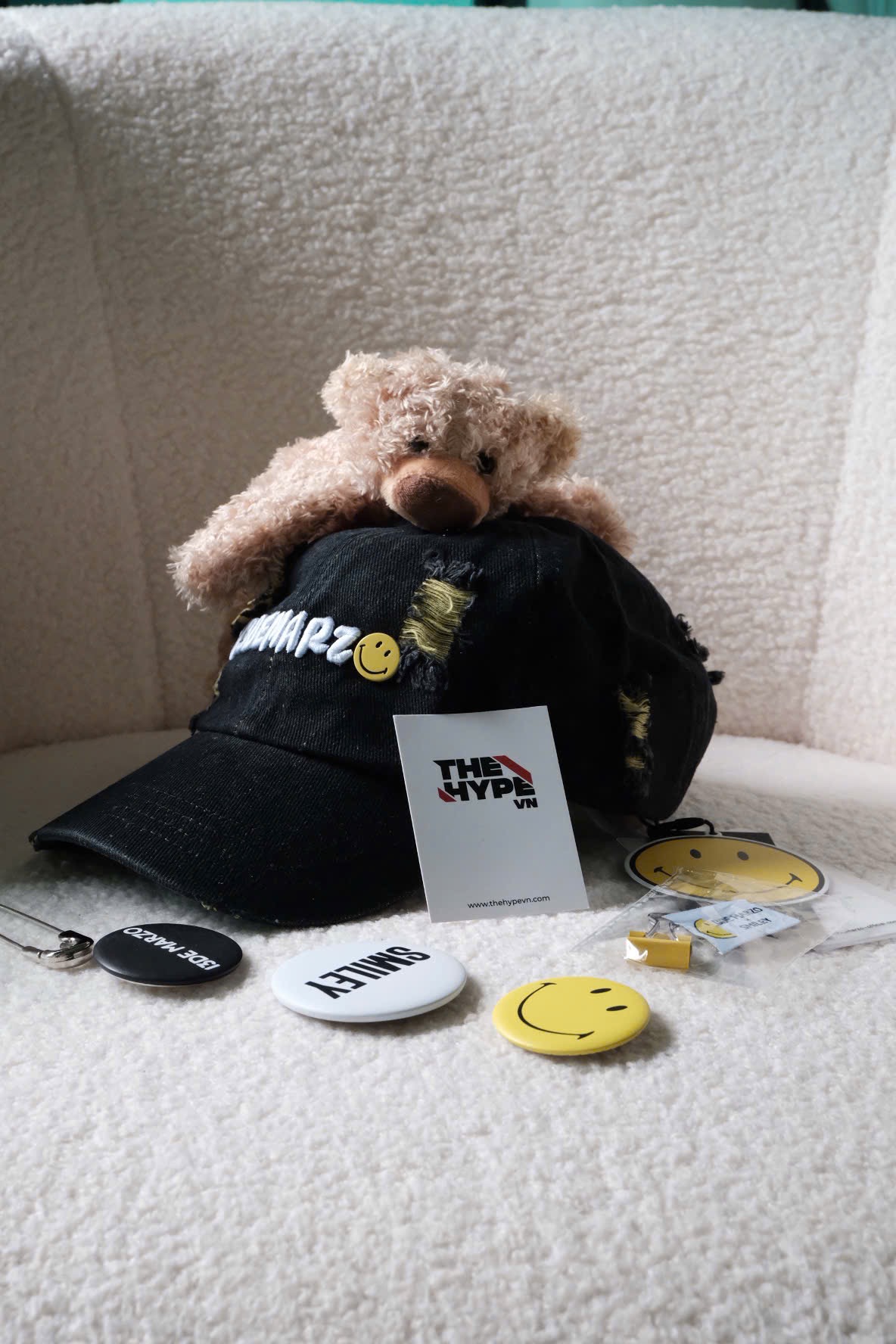 Mũ 13De Marzo Bear Broken Pin Cap (Black) Best Quality