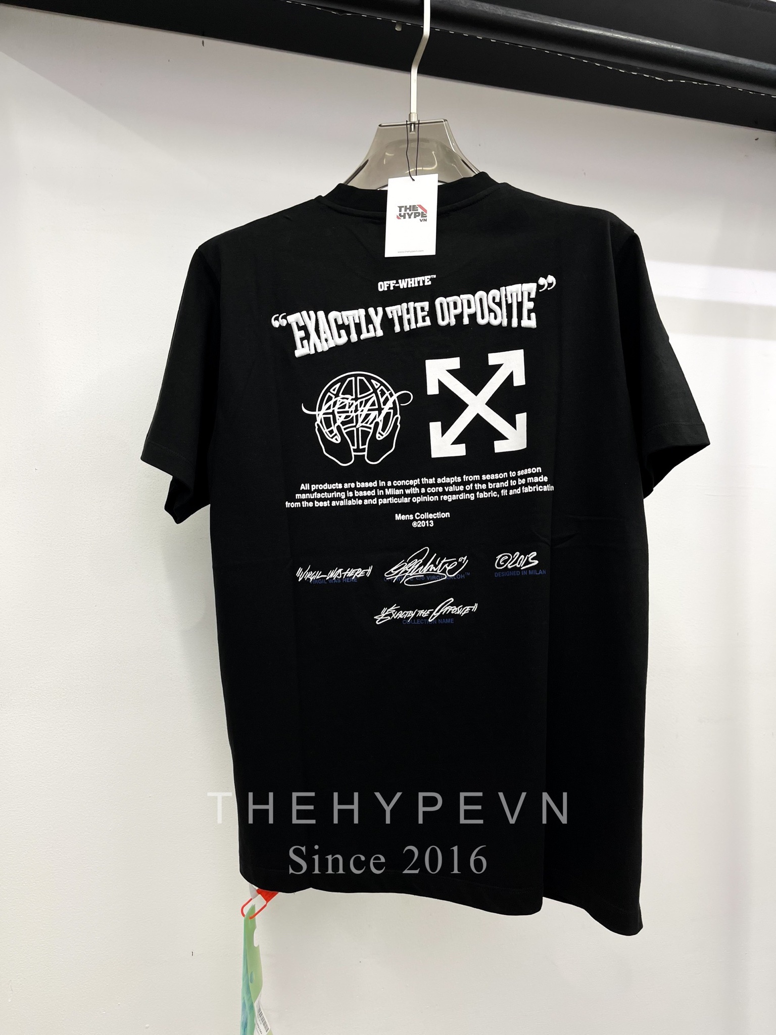Áo Thun Off-White With Off-White Exactly The Opposite Logo Embroidery (Black) [Mirror Quality]