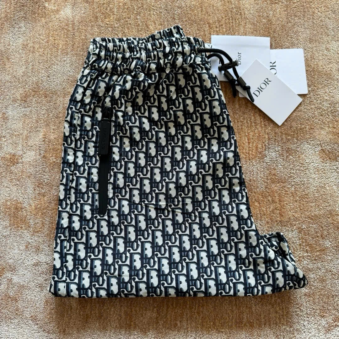 Quần Dior Oblique Cotton (Black & White) [Mirror Quality]