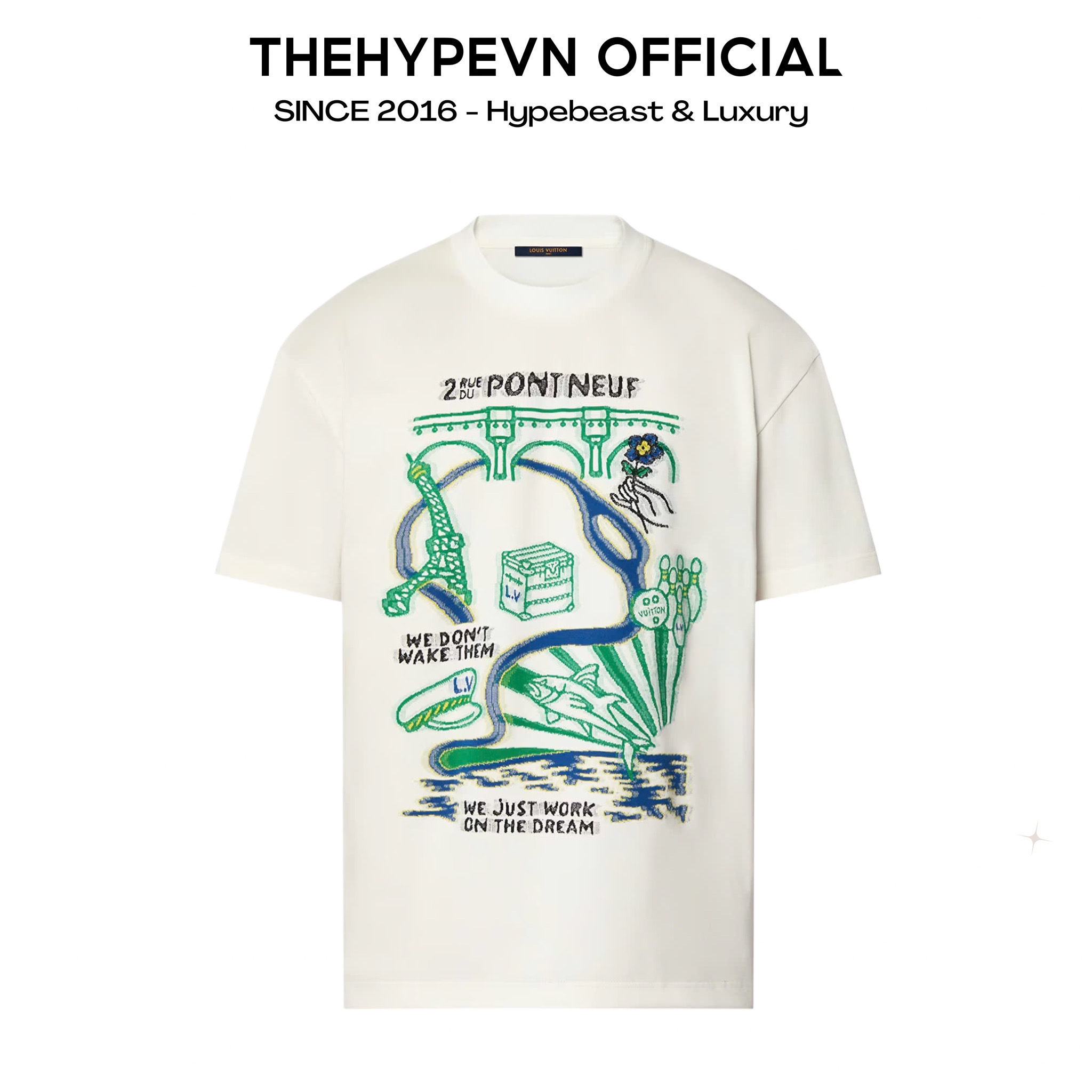 ÁO THUN LOUIS VUITTON LV PONT NEUF WOVEN (WHITE)