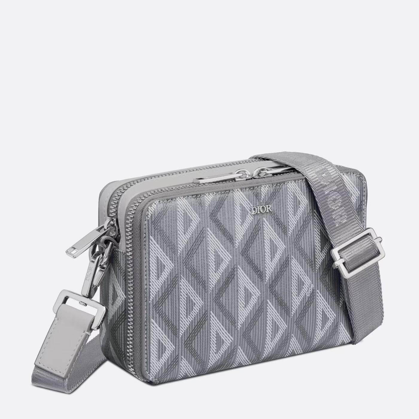 DIOR BAG - Túi Dior Gray CD Diamond Canvas (Grey) [Mirror Quality]