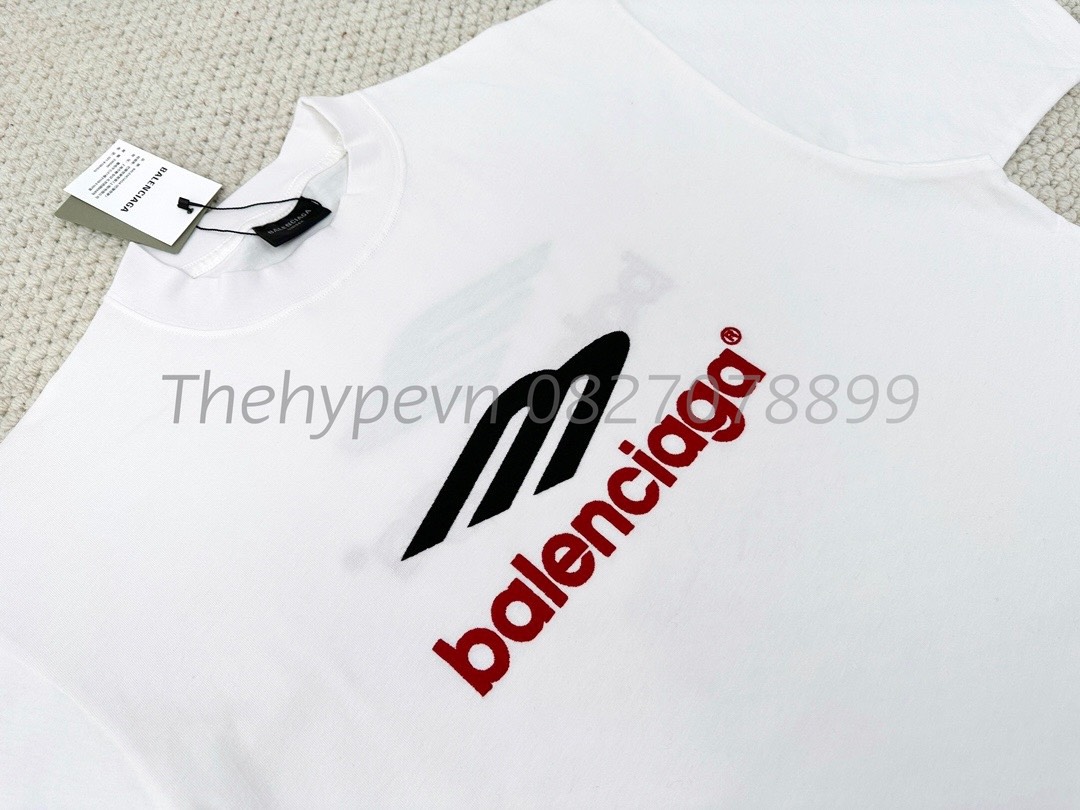 Áo Thun Balenciaga BLCG embroidered Logo 3B (WHite) [Mirror Quality]