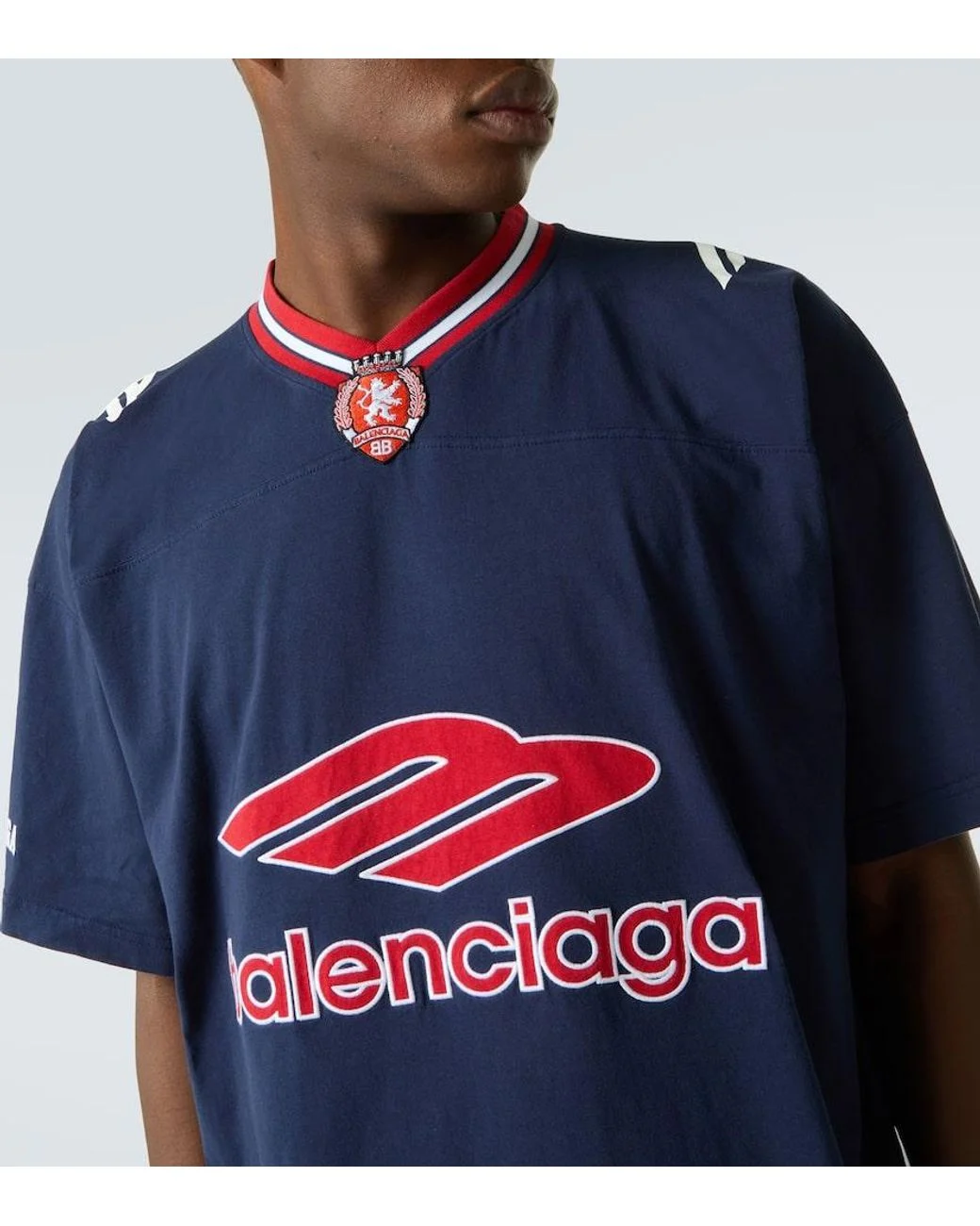 ÁO BALENCIAGA 3B FOOTBALL OVERSIZED T-SHIRTS(NAVY)