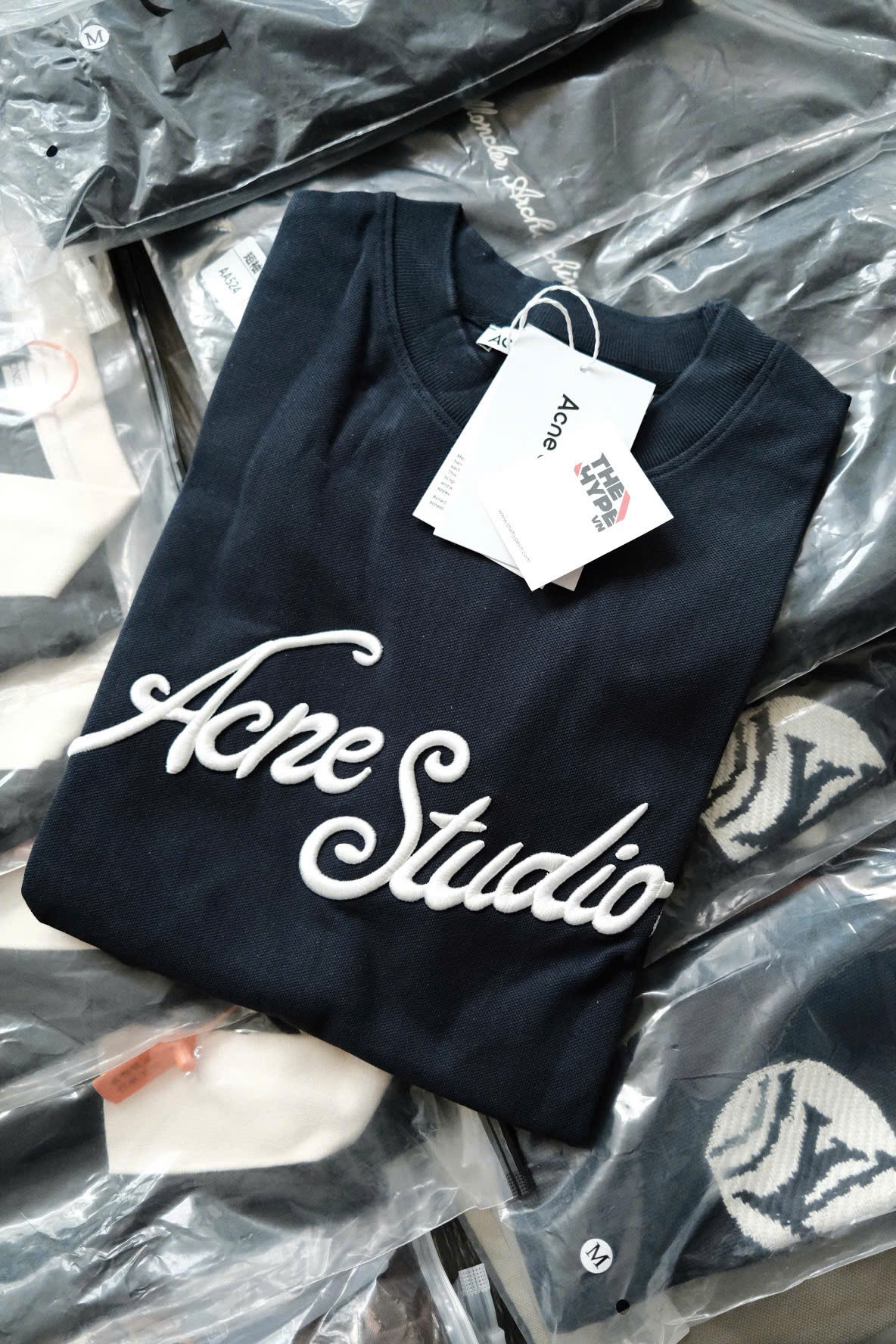 ÁO THUN ACNE STUDIOS EMBROIDERED LOGO (DEEP BLUE)