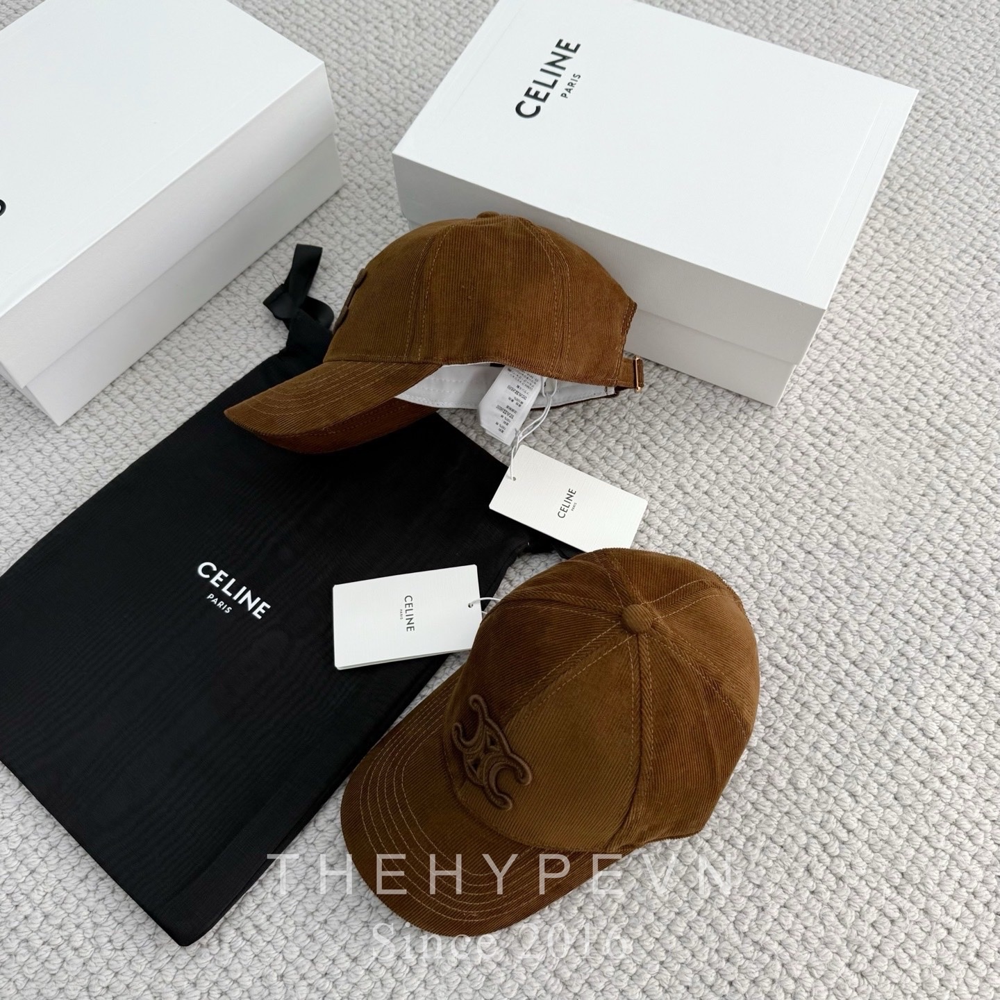 CELINE-CAP MŨ LƯỠI TRAI LOGO (BROWN)
