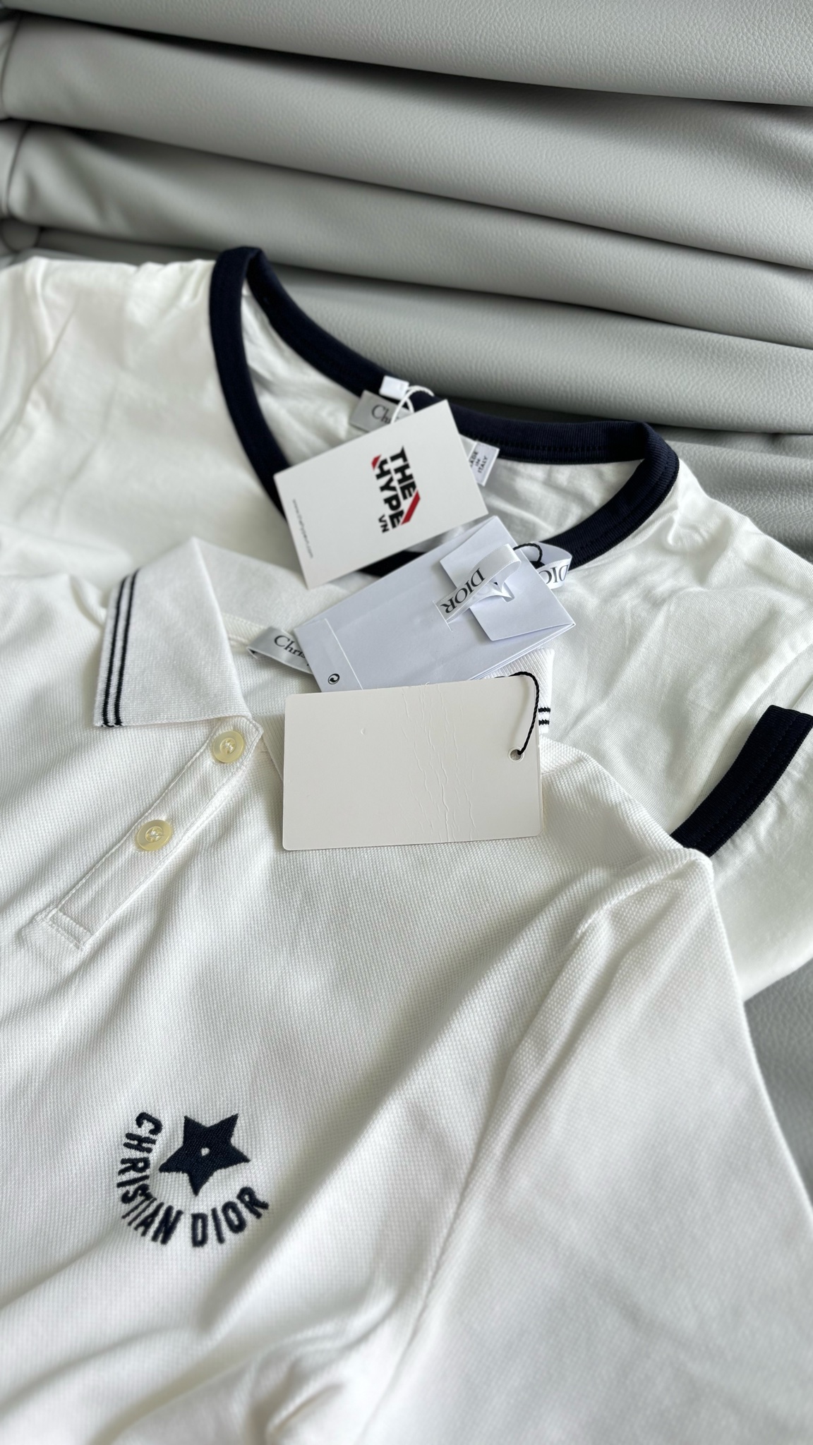 Áo Thun Dior Dioriviera (Ecru and Navy Blue) [Mirror Quality]