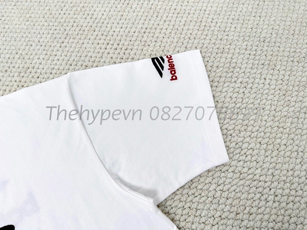 Áo Thun Balenciaga BLCG embroidered Logo 3B (WHite) [Mirror Quality]