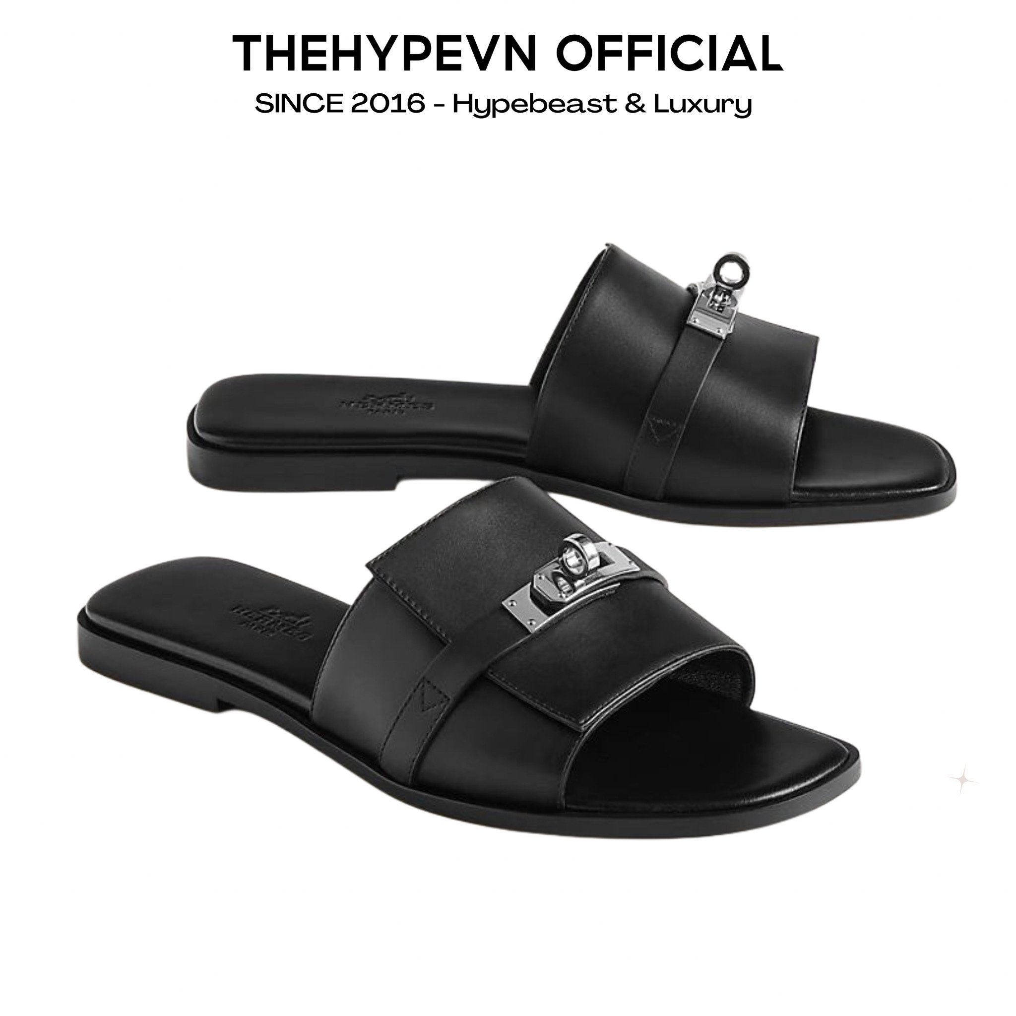 SANDAL HERMES GIULIA KELLY BUCKLE (NOIR)