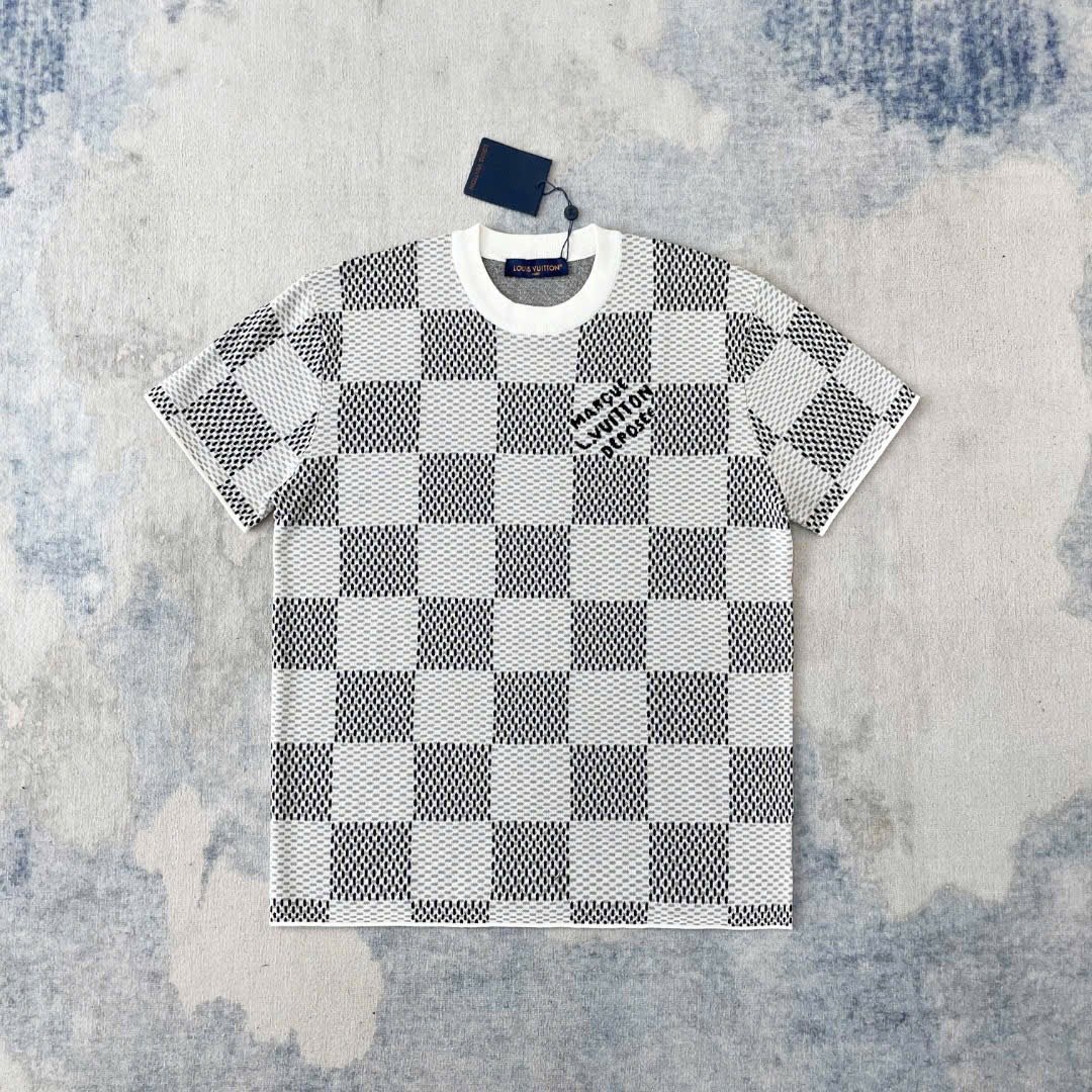 ÁO THUN LOUIS VUITTON LV DAMIER MARQUE (BLACK WHITE)