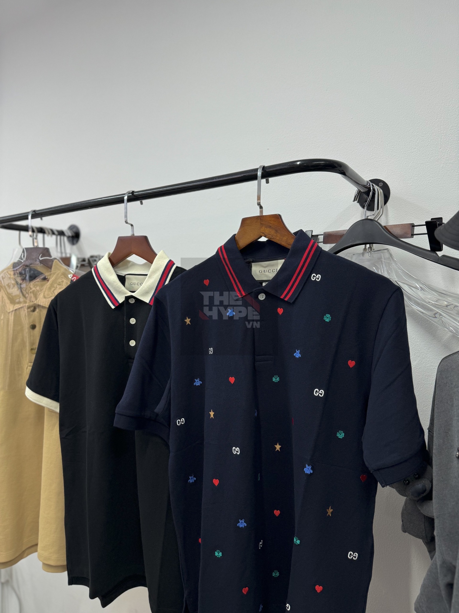 ÁO POLO GUCCI WITH SYMBOLS EMBROIDERY (Navy) [Mirror Quality]