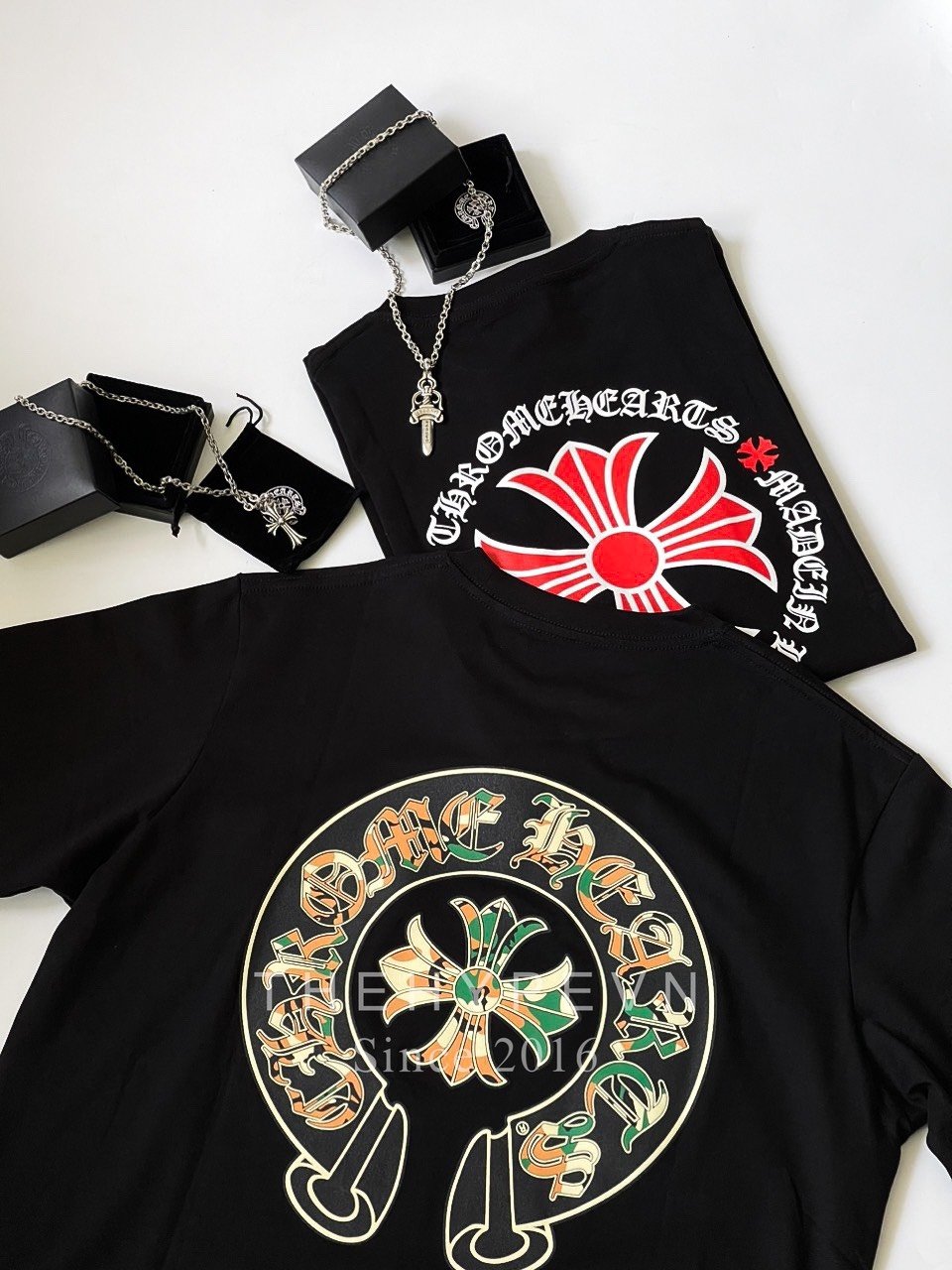 Áo Thun Chrome Hearts CH Camo Cemetery Cross Logo (Black) [Mirror Quality]