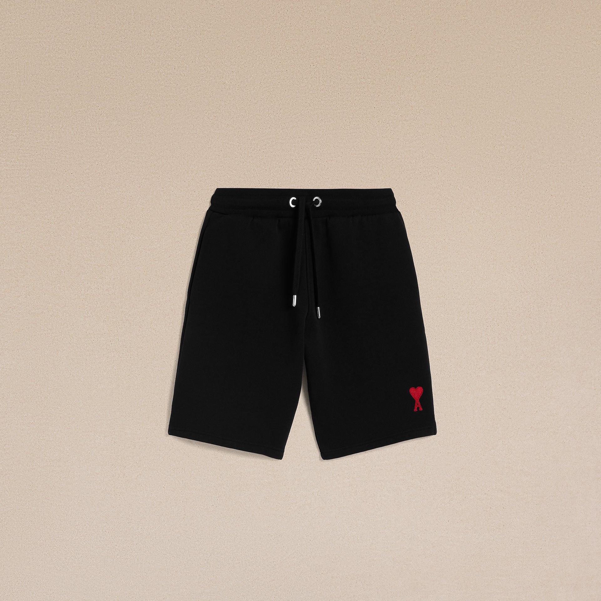 QUẦN NGẮN AMI PARIS HEART LOGO COTTON SHORTS (BLACK)