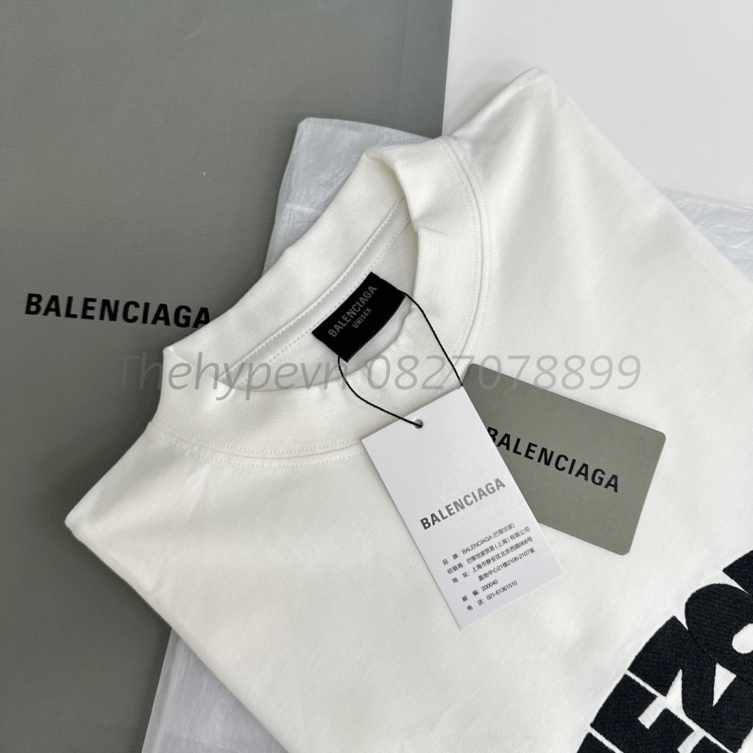Áo Thun Balenciaga BLCG Back Flip (White) [Mirror Quality]