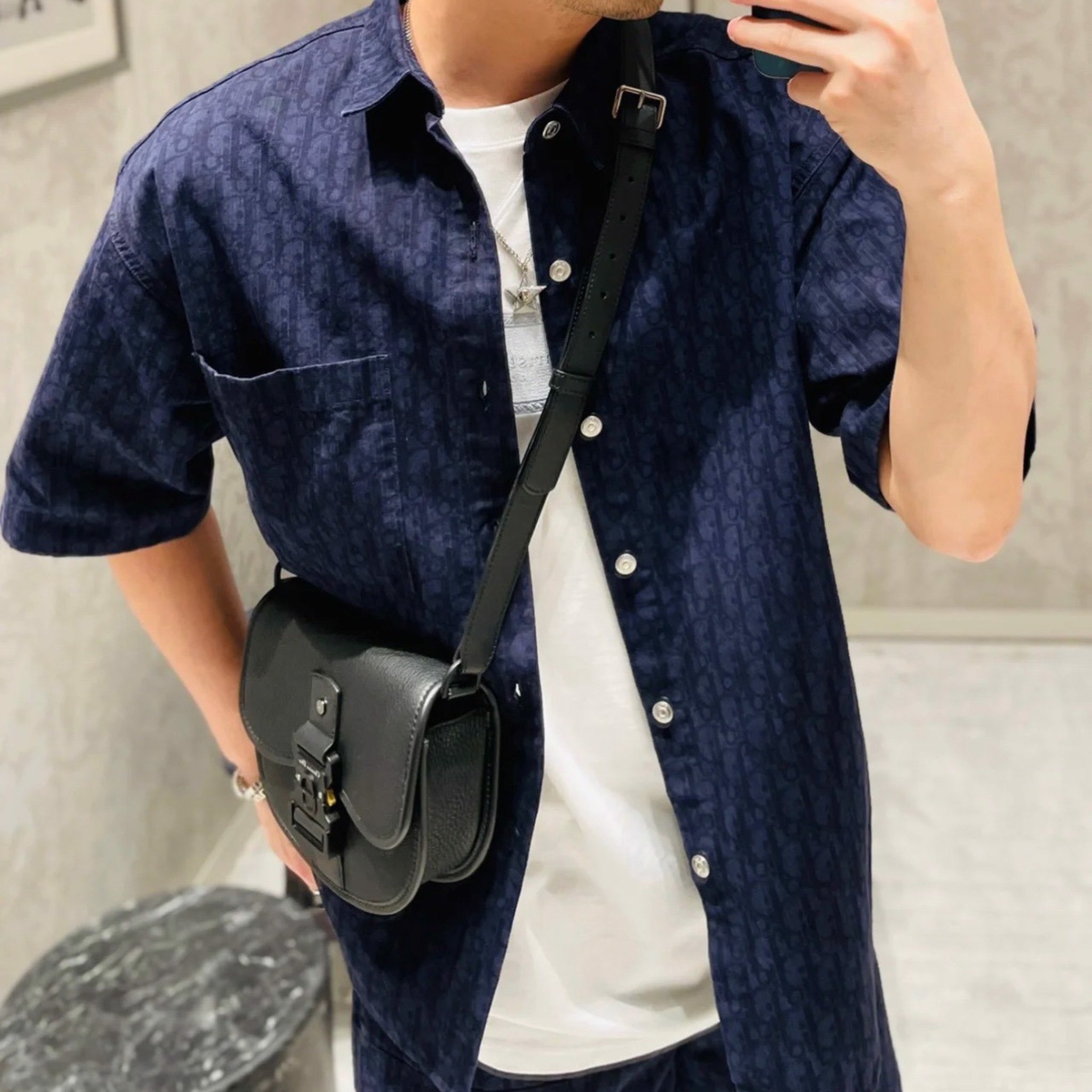 Áo Somi Dior Short-Sleeved Overshirt (Black) [Mirror Quality]