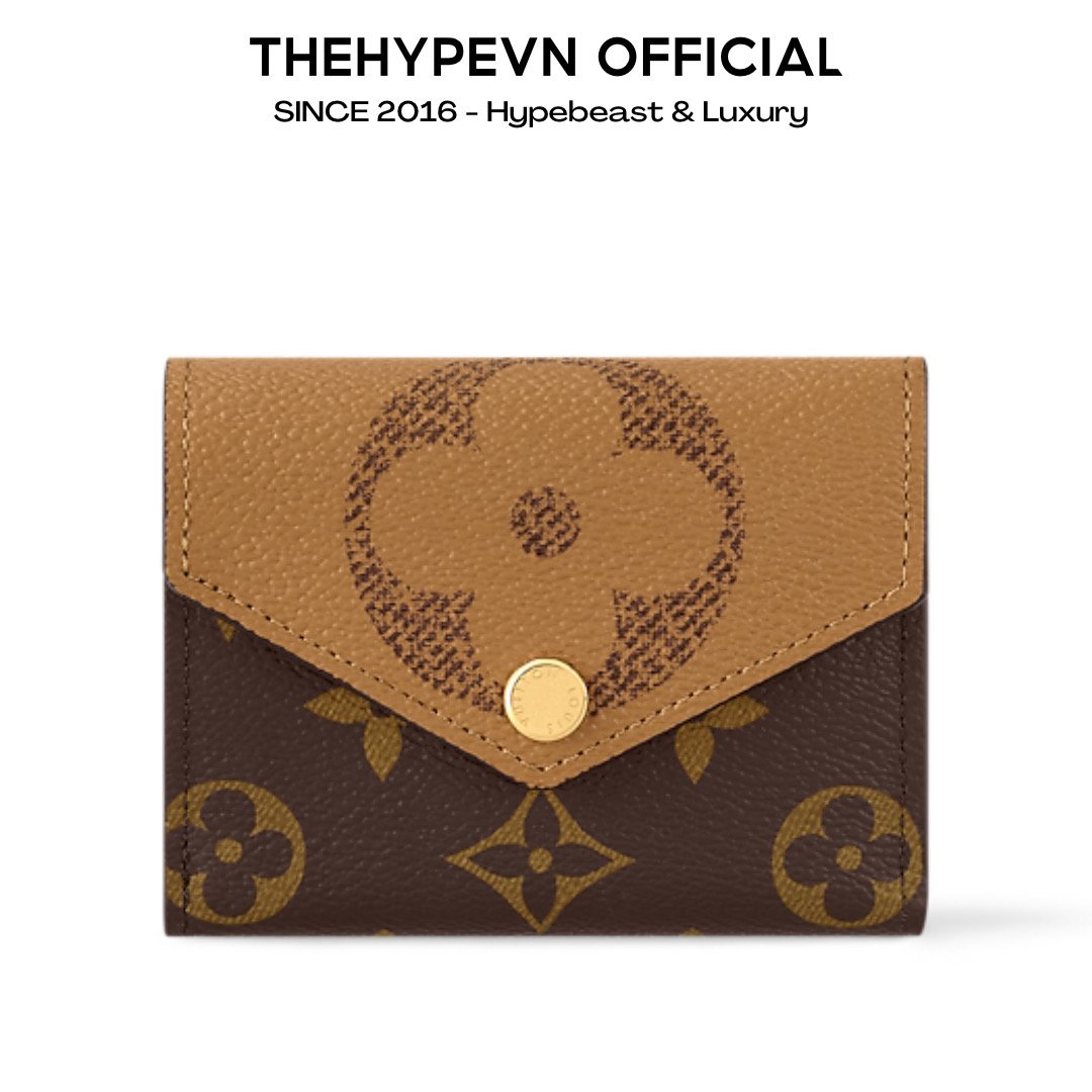 VÍ NGẮN LOUIS VUITTON LV ZOE GIANT LOGO BROWN