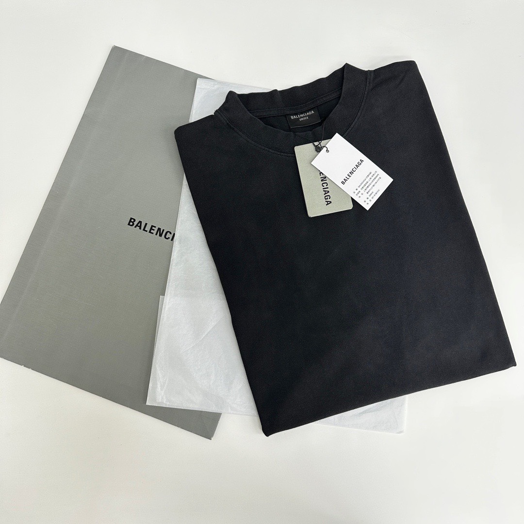 Áo Thun Balenciaga BLCG Hand-drawn (Black faded) [Mirror Quality]