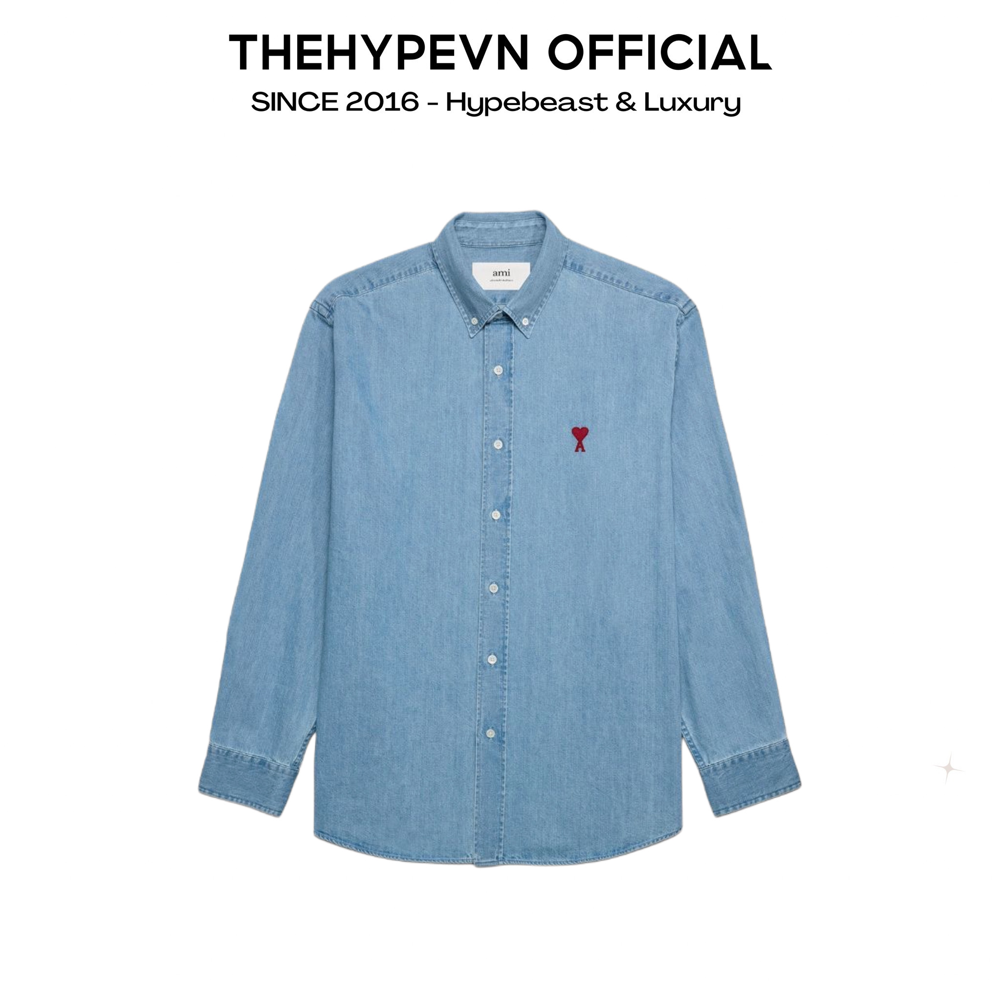 ÁO SƠ MI AMI PARIS CHEMISE HEART (BLUE DENIM)