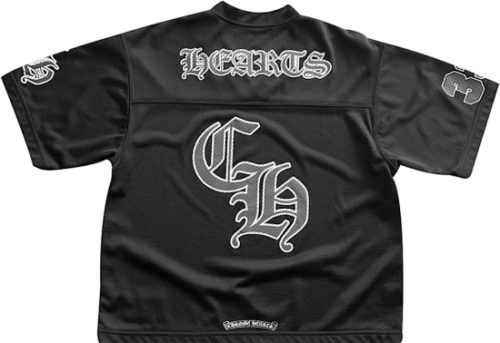 Áo Thun Chrome Hearts CH Mesh Stadium Football Jersey (Black) [Mirror Quality]