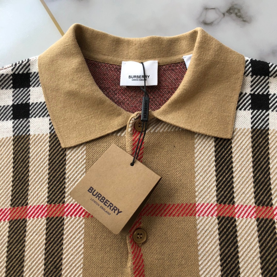 Áo Polo Burberry BBR Check Cotton Jacquard (Archive Beige) [Mirror Quality]
